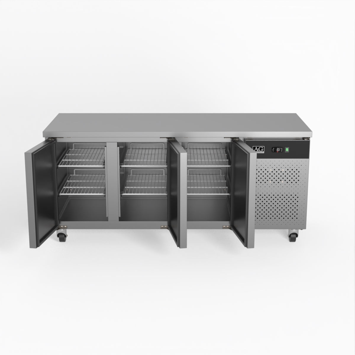 AG 3-Door Commercial Refrigerator - 700mm Depth Under Counter Fridge for Restaurants, Bars & Kitchens | Heavy-Duty Worktop Freezer for Food Storage & Beverage Cooling
