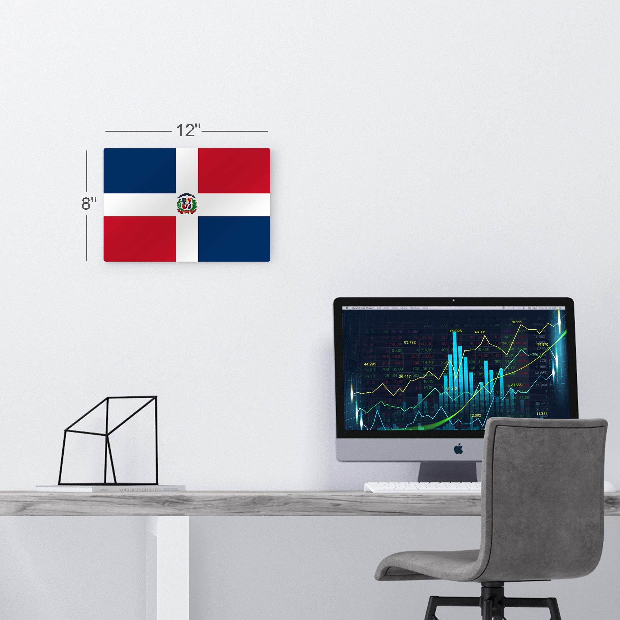 Dominican Republic Flag Metal Wall Art Print - 20x30 Inch Modern Home Decor for Office, Living Room, Dorm, Bedroom & Man Cave | Patriotic Wall Decor for Sports Bars & Game Rooms | Made in USA, Ready to Hang