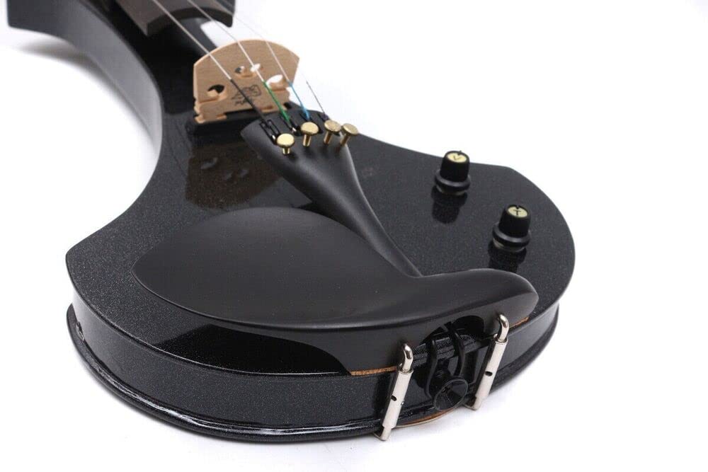 Yinfente 4/4 Full Size Electric Violin with Handcrafted Ebony Fittings - Includes Case & Bow - Perfect for Professional Performances, Studio Recording & Live Music