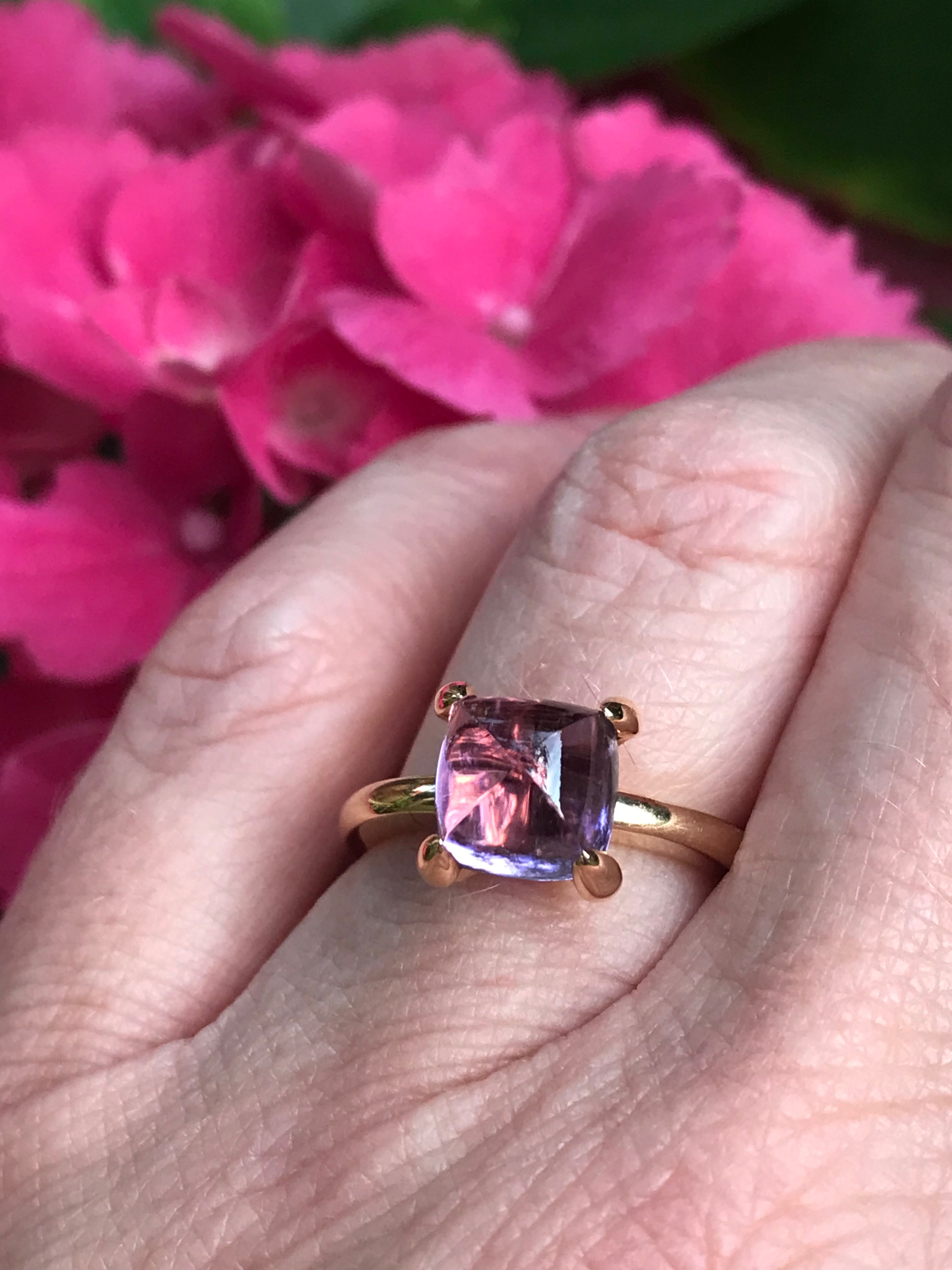 3.00ct Amethyst Ring in 18K Rose Gold - Elegant Purple Gemstone Jewelry for Women, Perfect for Weddings, Anniversaries & Special Occasions