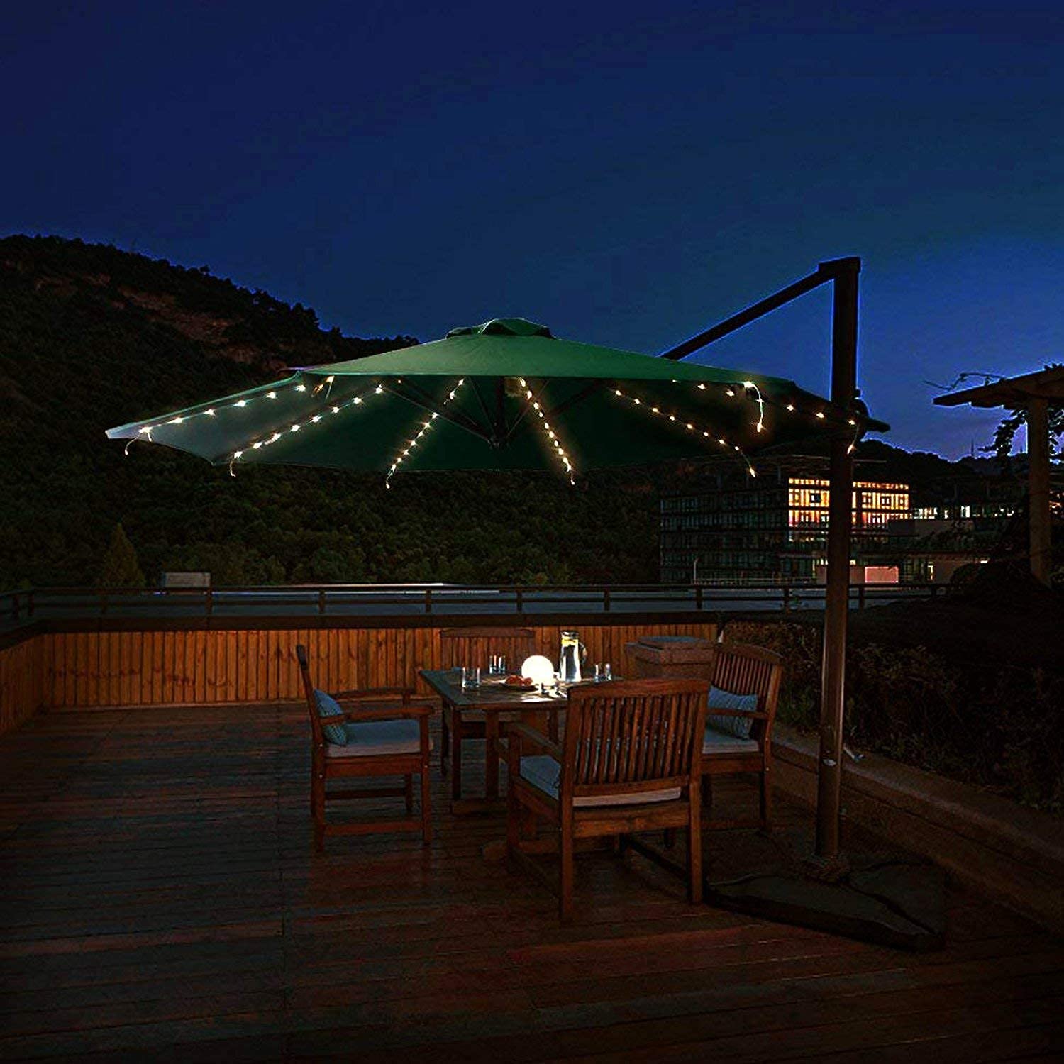 Solar Powered Patio Umbrella Lights - Waterproof Cordless String Lights with Clips for 7-10 Foot Umbrellas | Outdoor Decor for Garden, Deck, Beach & Party | Perfect for Evening Gatherings and Backyard Relaxation