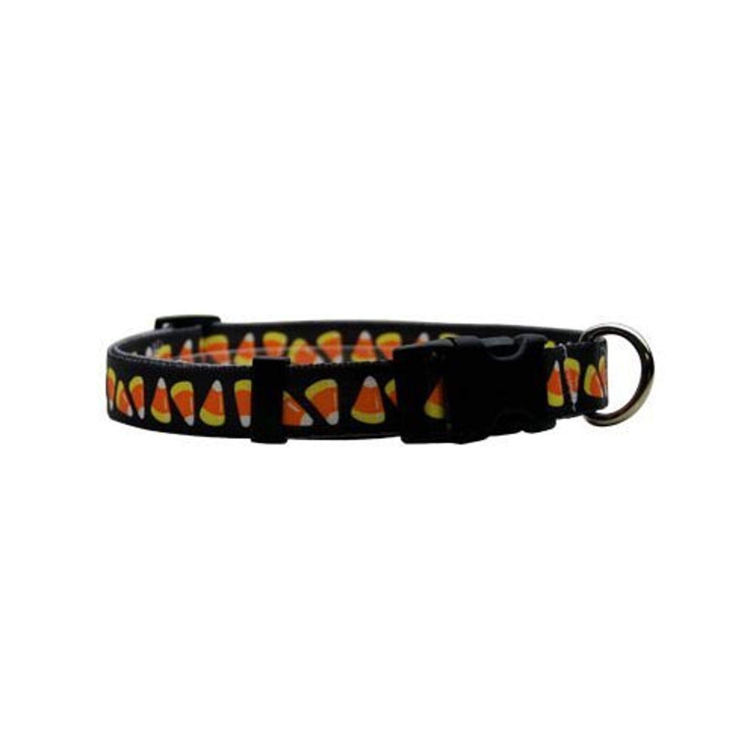 Yellow Dog Design Candy Corn Dog Collar - Adjustable 14-20 Inch Pet Collar, 1
