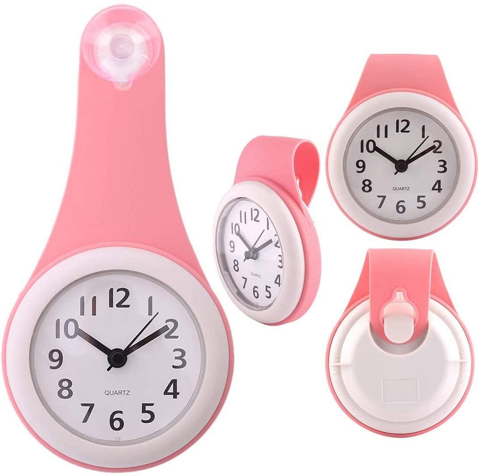 Waterproof Bathroom Wall Clock with Suction Cup - Silent Non-Ticking Design for Shower, Spa & Washroom | Perfect for Bathroom Decor, Relaxing Showers & Steam Rooms
