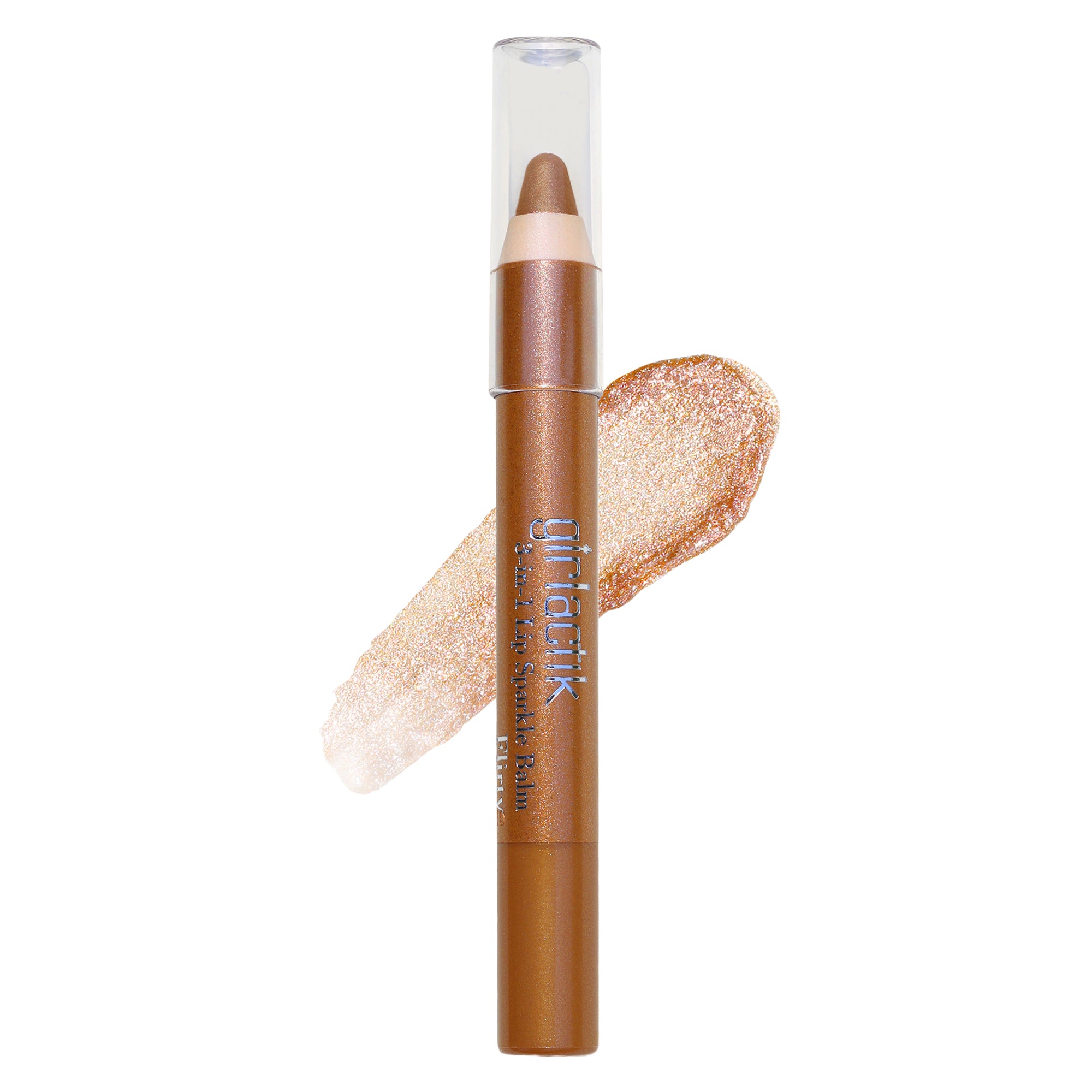 3 in 1 Lip Sparkle Balm with Free Double Sharpener - Hydrating Tinted Lipstick, Lip Gloss & Lip Balm for Women - Perfect for Daily Use, Parties & Special Occasions