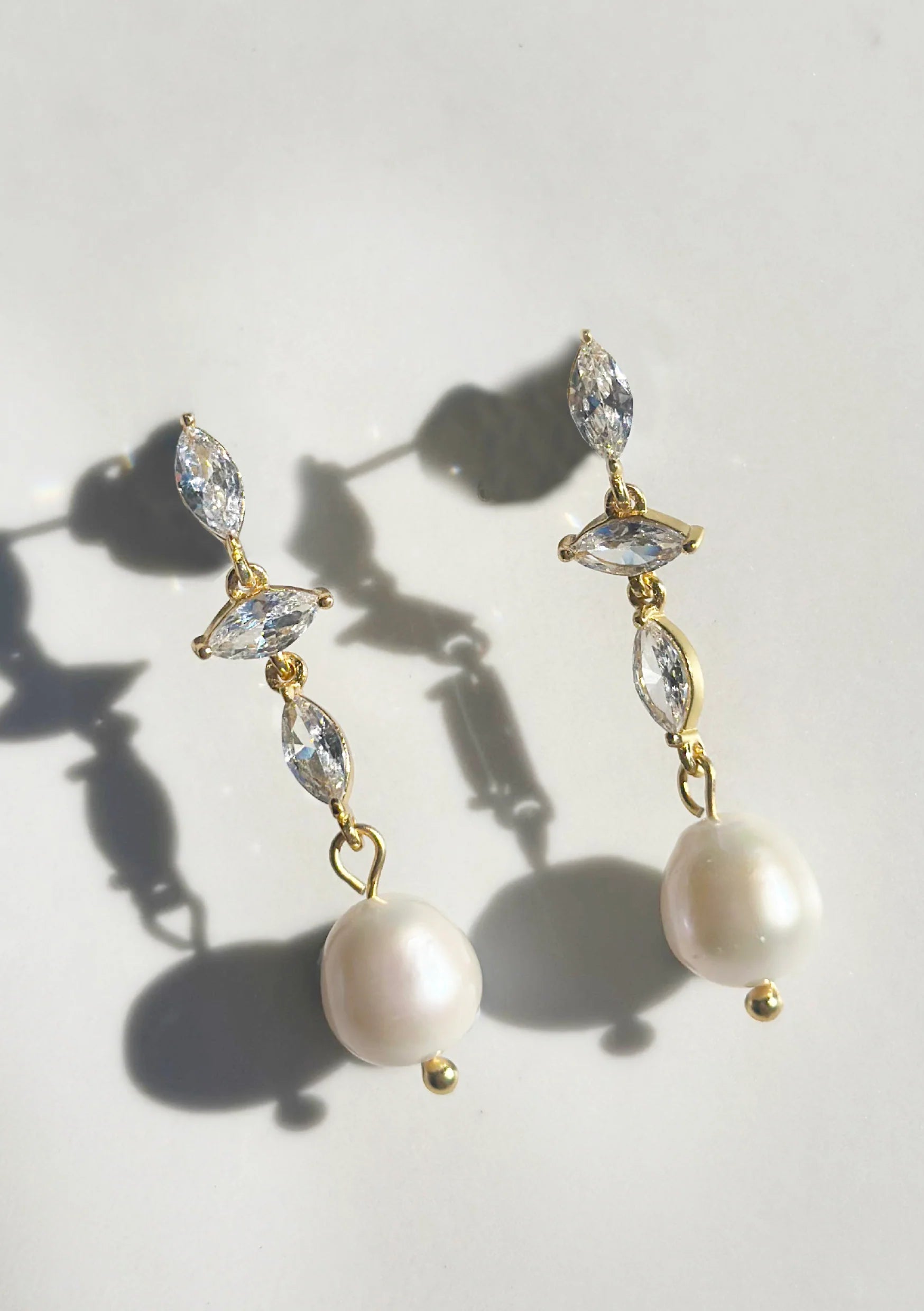 Lola Knight Ivy Pearl & Crystal Drop Bridal Earrings - Gold Wedding Jewelry for Brides, Bridesmaids & Formal Events