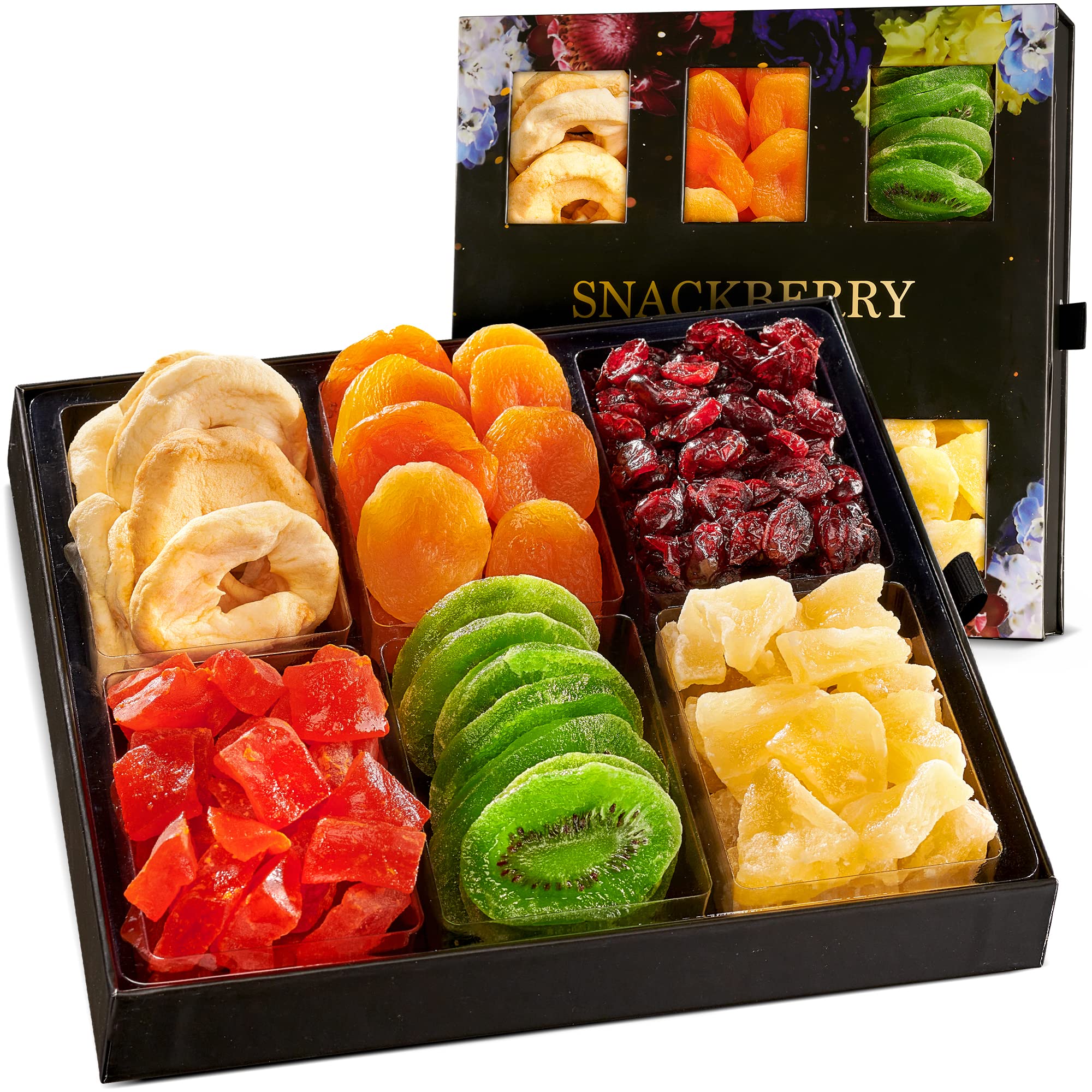 Premium Dried Fruit Gift Basket - Gourmet Snack Box in Elegant Drawer Window Gift Box | Kosher Parve Healthy Snacks for Men & Women | Perfect for Birthday Parties, Sympathy Gifts & Office Treats | Snackberry Brand (Single Pack)