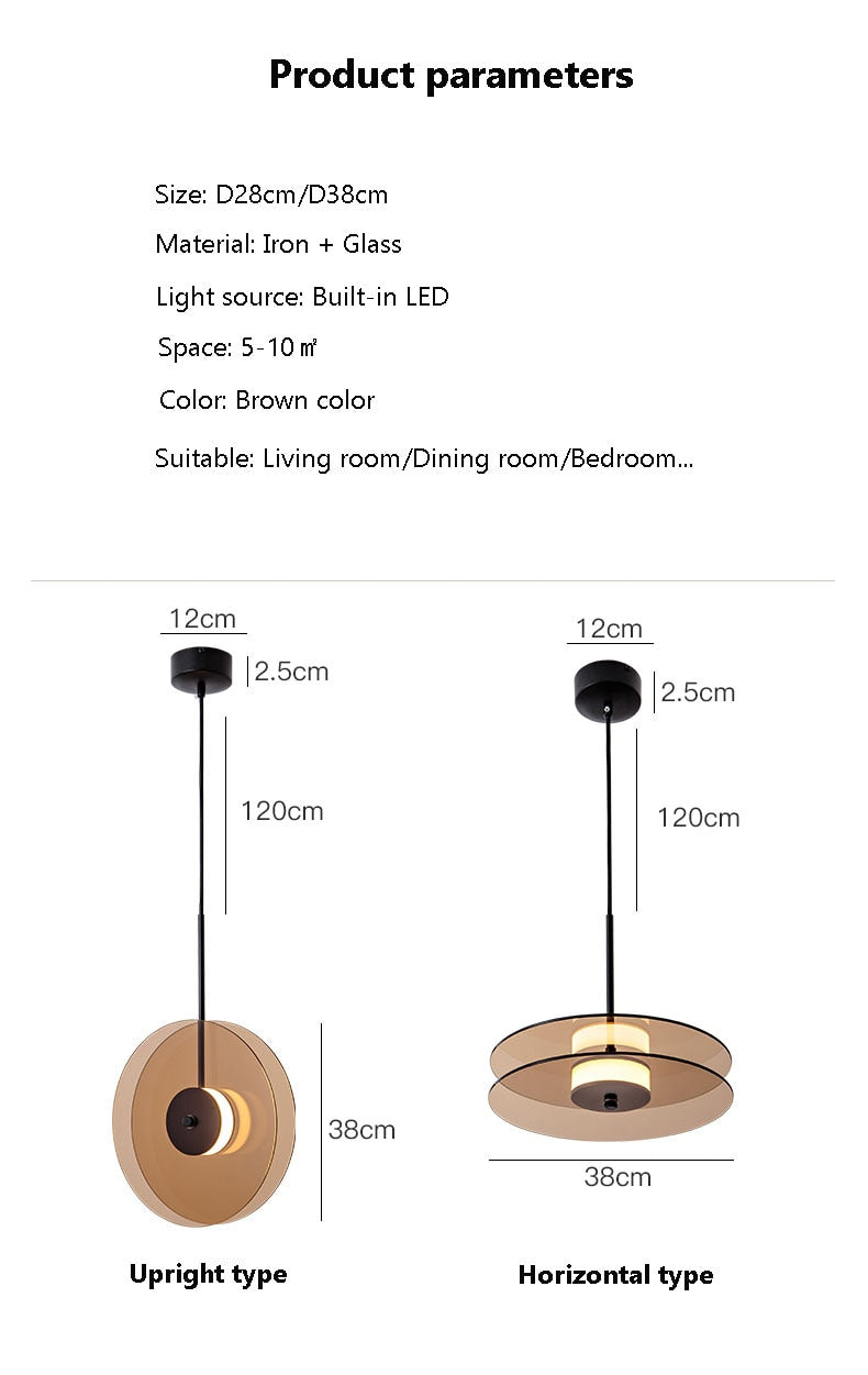 Yon Glass Pendant Lights - Modern Hanging Chandelier for Dining Room, Kitchen Island & Bedroom Lighting