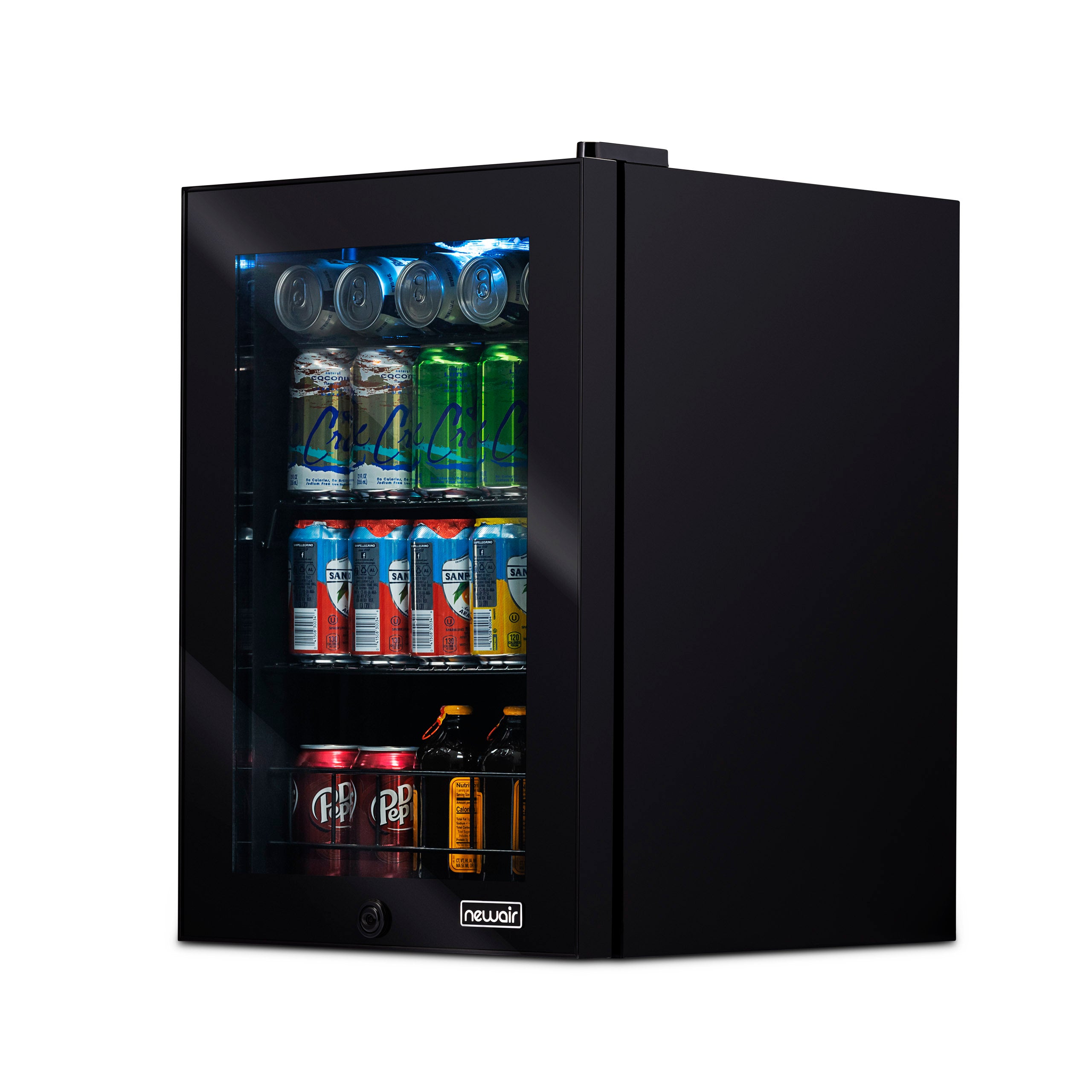 Newair® 90 Can Freestanding Black Beverage Refrigerator - Compact Drink Cooler for Home, Office, or Bar - Perfect for Soda, Beer, and Wine Storage