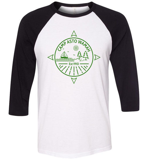 Asto Wamah 3/4 Sleeve Baseball T-Shirt for Men & Women - Vintage Style Raglan Tee for Casual Wear, Sports & Street Fashion