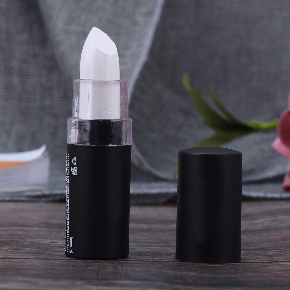 Vampire Matte Lipstick - Long Lasting White Lipstick for Halloween, Cosplay & Gothic Makeup | Waterproof Retro Lipstick for Party, Masquerade & Theatrical Performances (Shade 03# White)