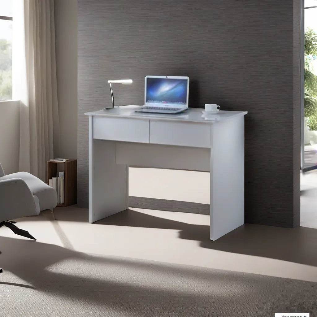 Kevin Study Table with Sintered Stone Top - 100cm Modern Writing Desk for Home Office, Dorm Room & Small Spaces - Sturdy Workstation for Studying, Remote Work & Online Classes