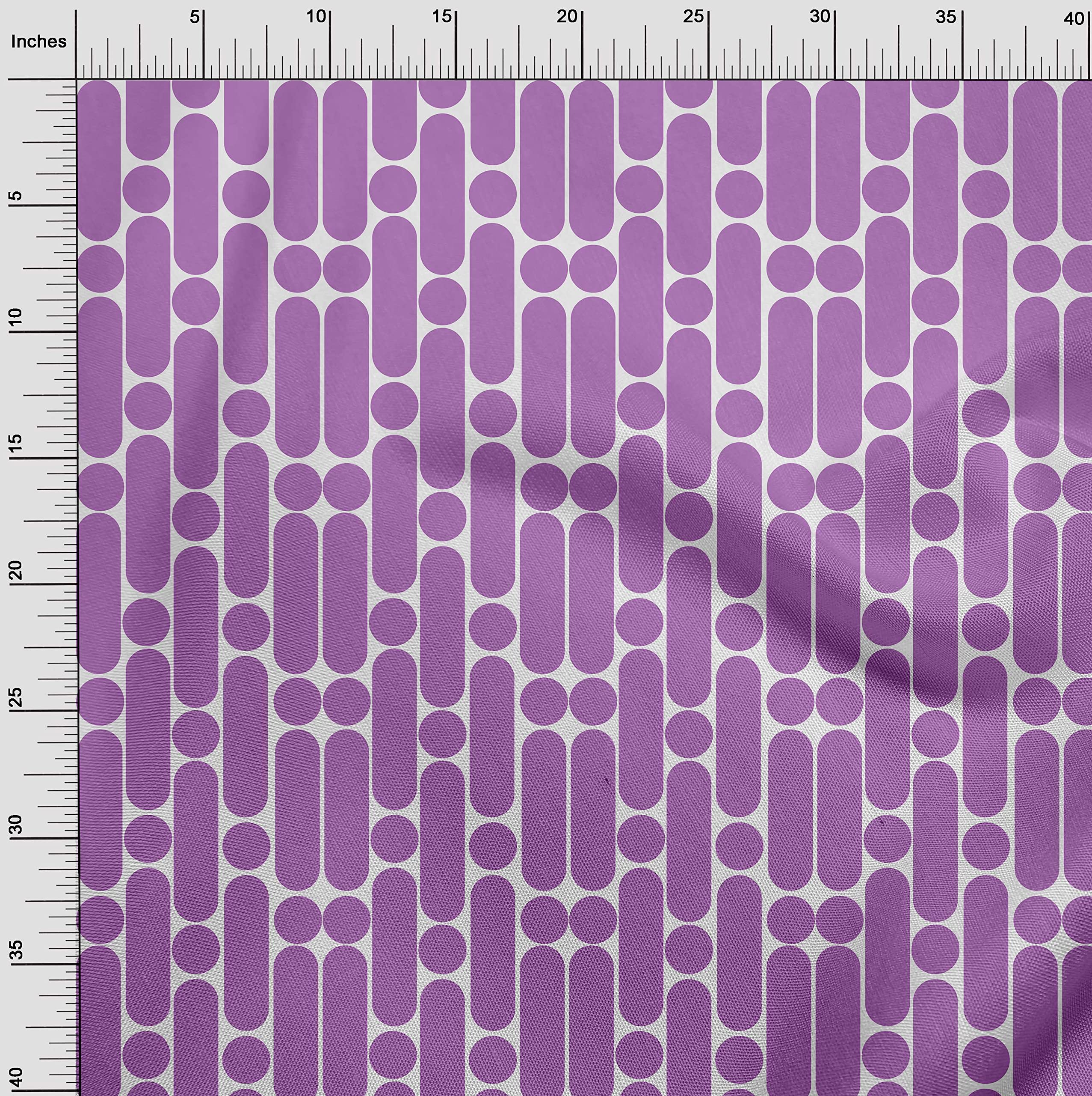 oneOone Rayon Purple Geometric Print Fabric by The Yard - 56 Inch Wide DIY Sewing Material for Dresses, Quilting & Home Decor Projects