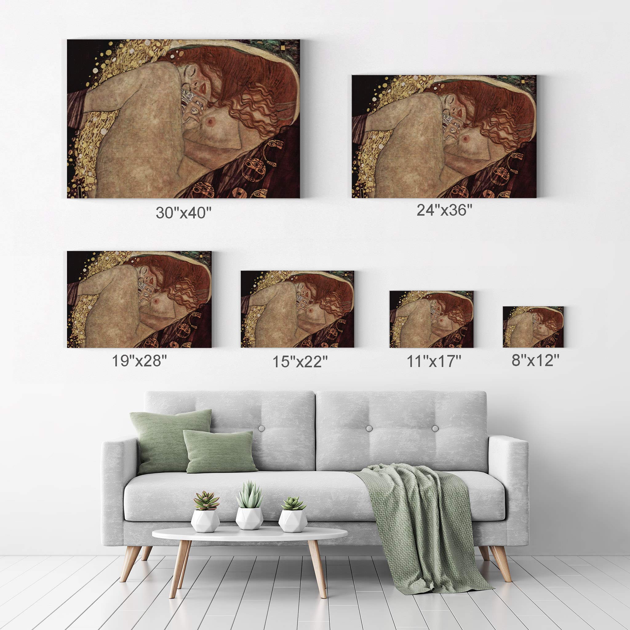 Gustav Klimt Danaë Canvas Wall Art Print - Famous Oil Painting Reproduction - Modern Fine Art Home Decor - Ready to Hang (24x36) - Perfect for Living Room, Bedroom & Office Decoration - Made in USA