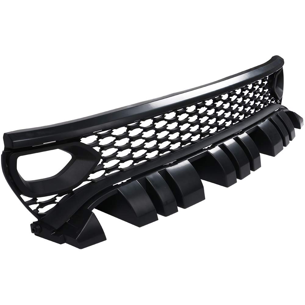 IKON MOTORSPORTS Front Upper Grille Replacement for 2015-2023 Dodge Charger SRT/Scat Pack - PP Front Bumper Grille Upper Grill Guards - Perfect for Car Upgrades & Street Racing Style