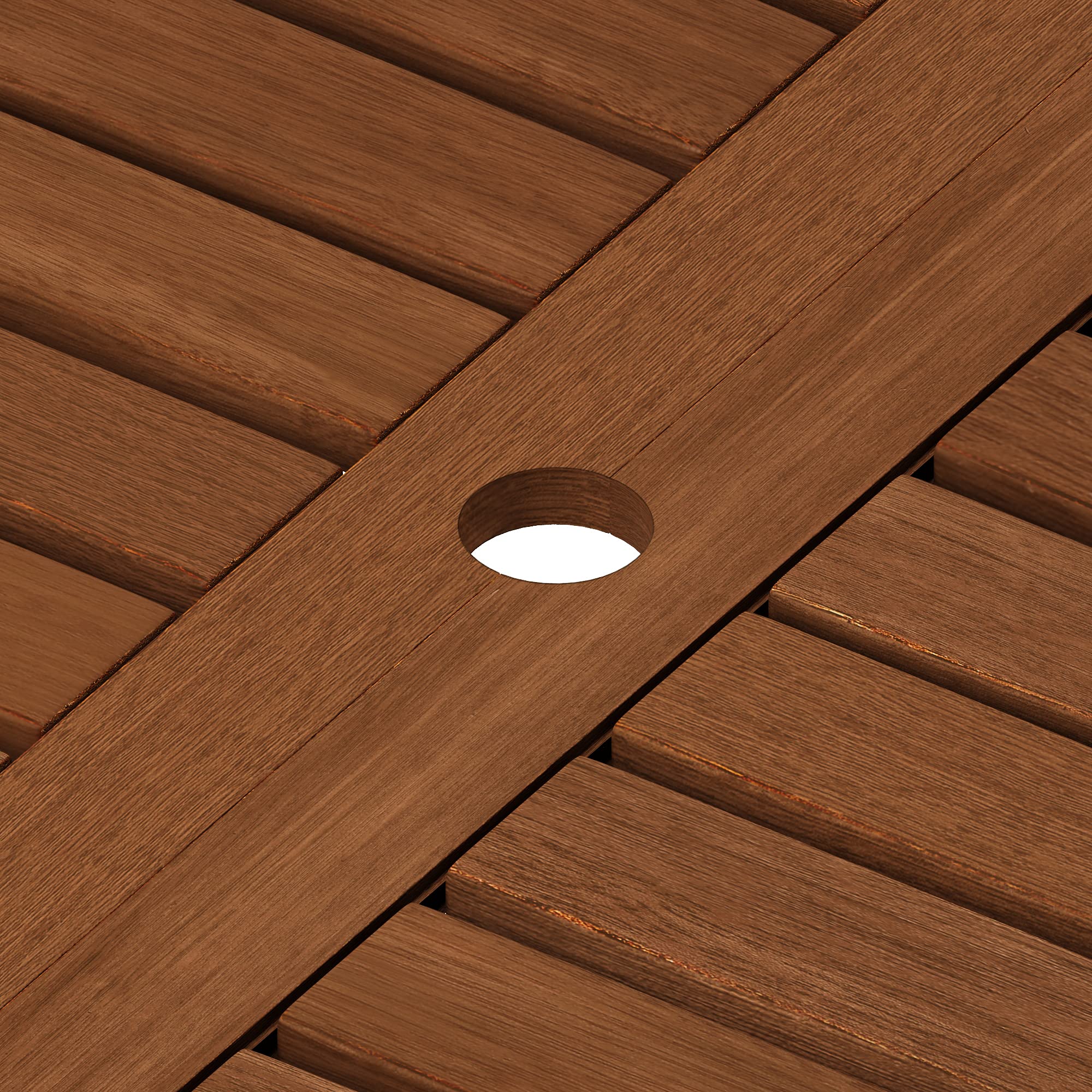 Furinno Solid Hardwood Outdoor Dining Table for Patio, Garden, or Backyard - Natural Wood Finish - Perfect for Outdoor Entertaining and Dining Al Fresco