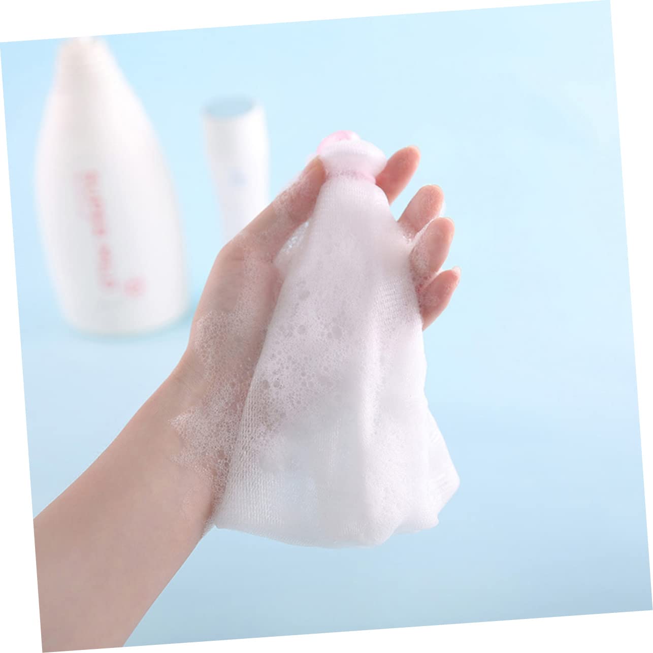 Angoily Soap Bar Bubble Maker - 4 Pack Skin Care Scrubber & Soap Saver with Hydrating Pouch | Gentle Exfoliating Face Scrubber & Soap Holder for Shower, Bath & Spa | White PP Foam Kit & Cleaning Towel Sponge