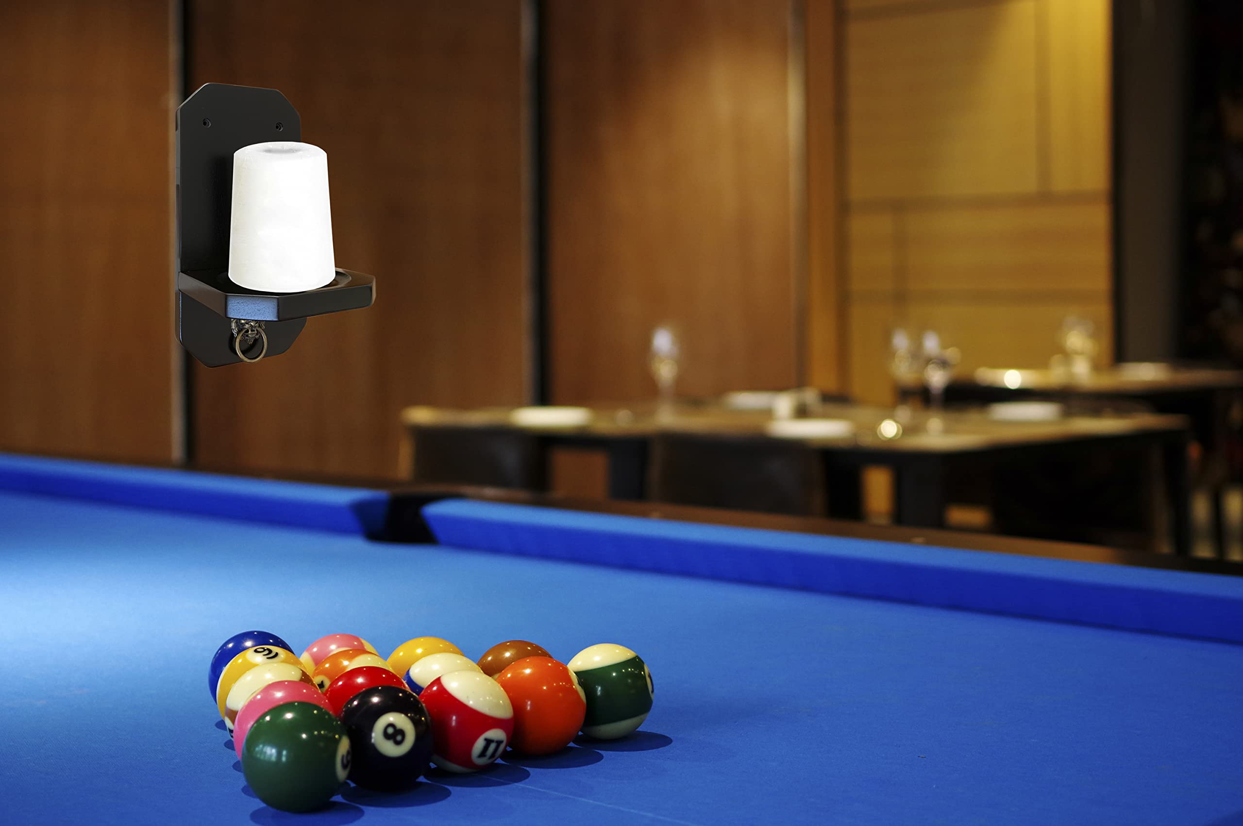 Wall Mounted Cone Chalk Holder for Pool Tables - Solid Wood Hand Chalk Holder in Classic Oak, Mahogany & Black Finish | Durable Billiard Accessory for Home Game Rooms & Bars (Chalk Not Included)