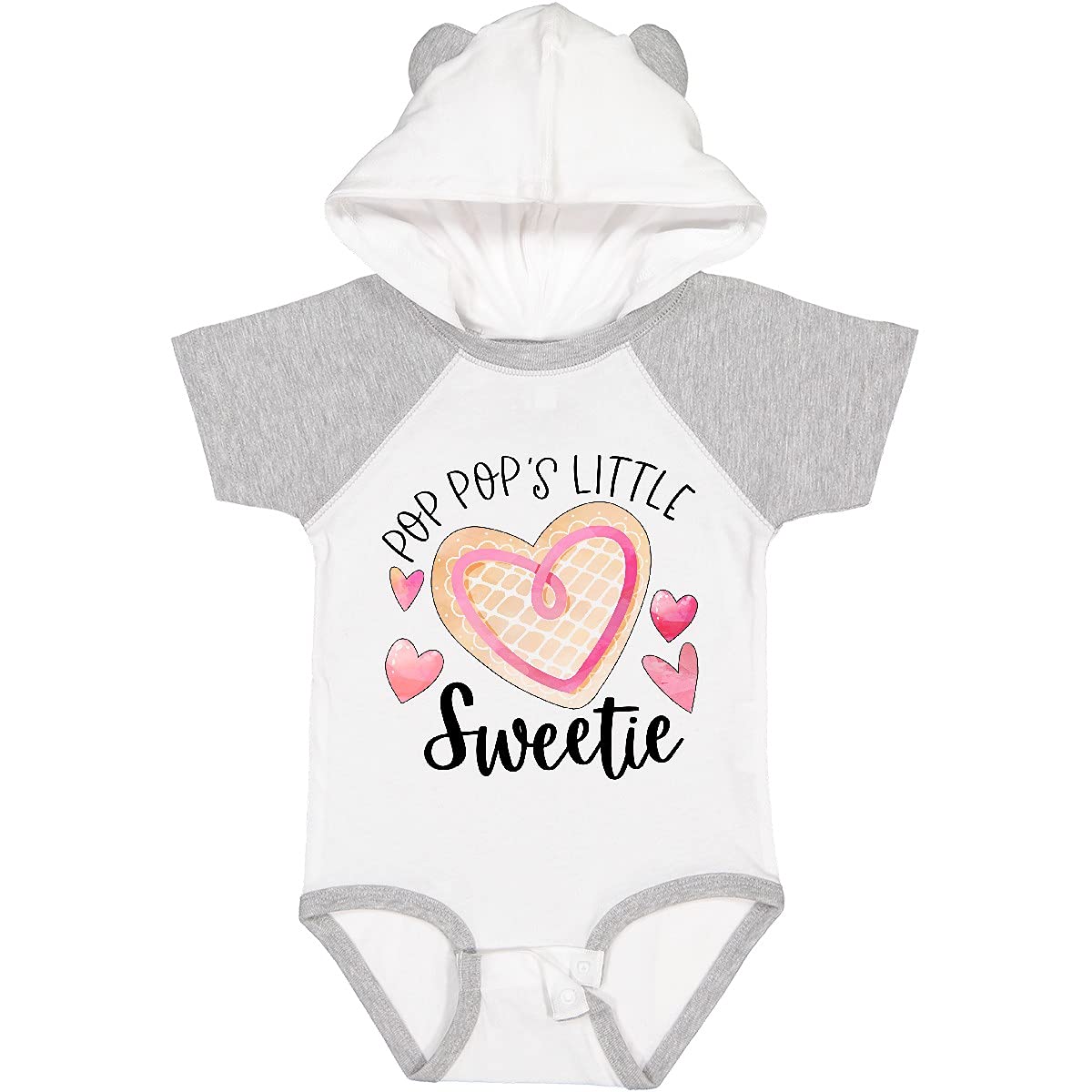 Inktastic Pop Pop's Little Sweetie Pink Heart Cookie Baby Bodysuit - Soft Cotton Onesie for Newborns & Infants - Perfect for Family Photos, Baby Showers & Grandparents' Day Gifts