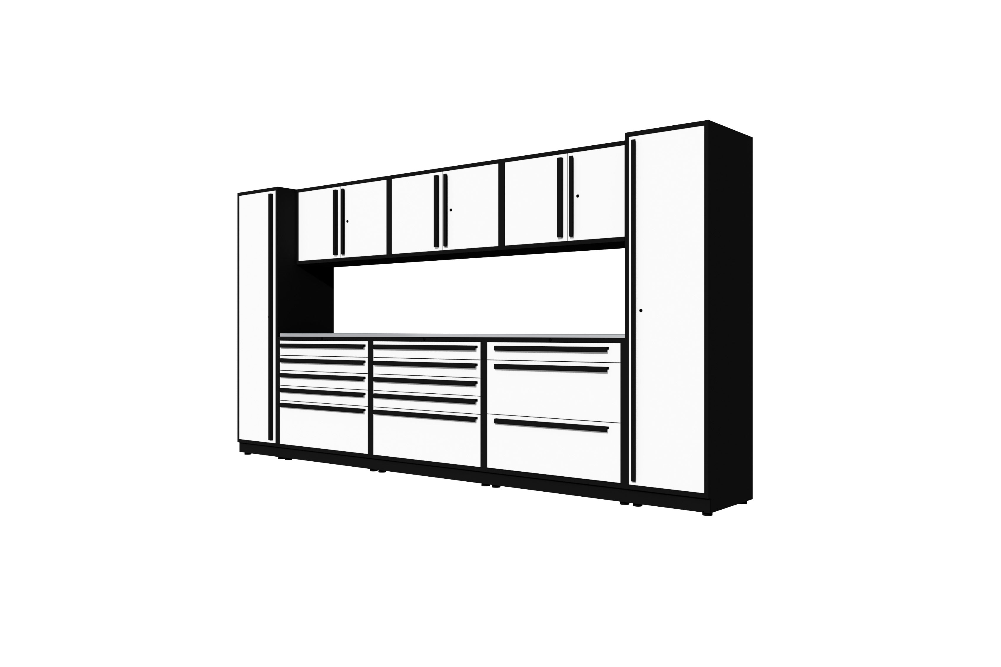 ProSlat Fusion Plus 160 Single Door Locker Preconfigured Array - Heavy Duty Garage Storage Solution for Tools & Equipment Organization