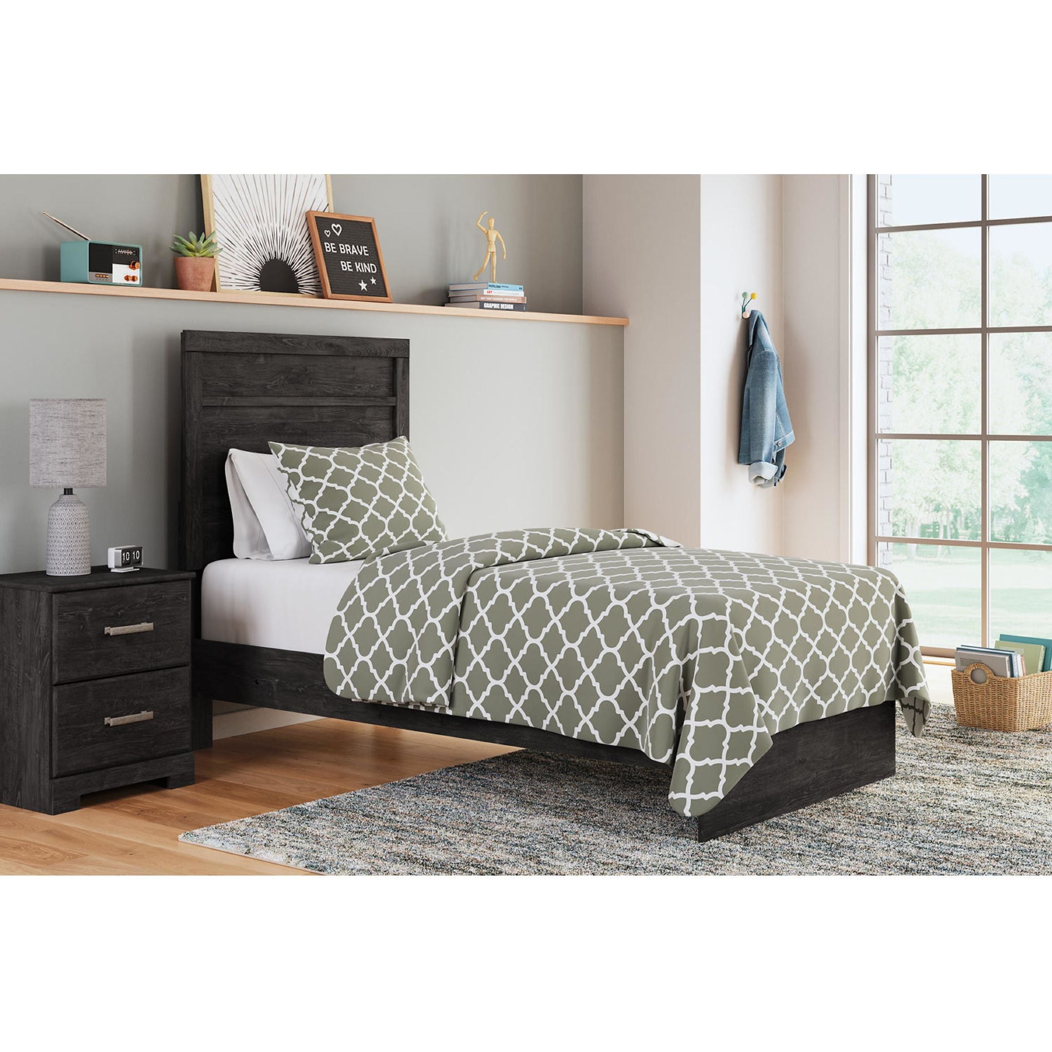 Belachime Modern Panel Bed Frame - Queen Size, Sturdy Wooden Platform Bed with Headboard & Footboard - Perfect for Bedroom, Guest Room, and Dormitory