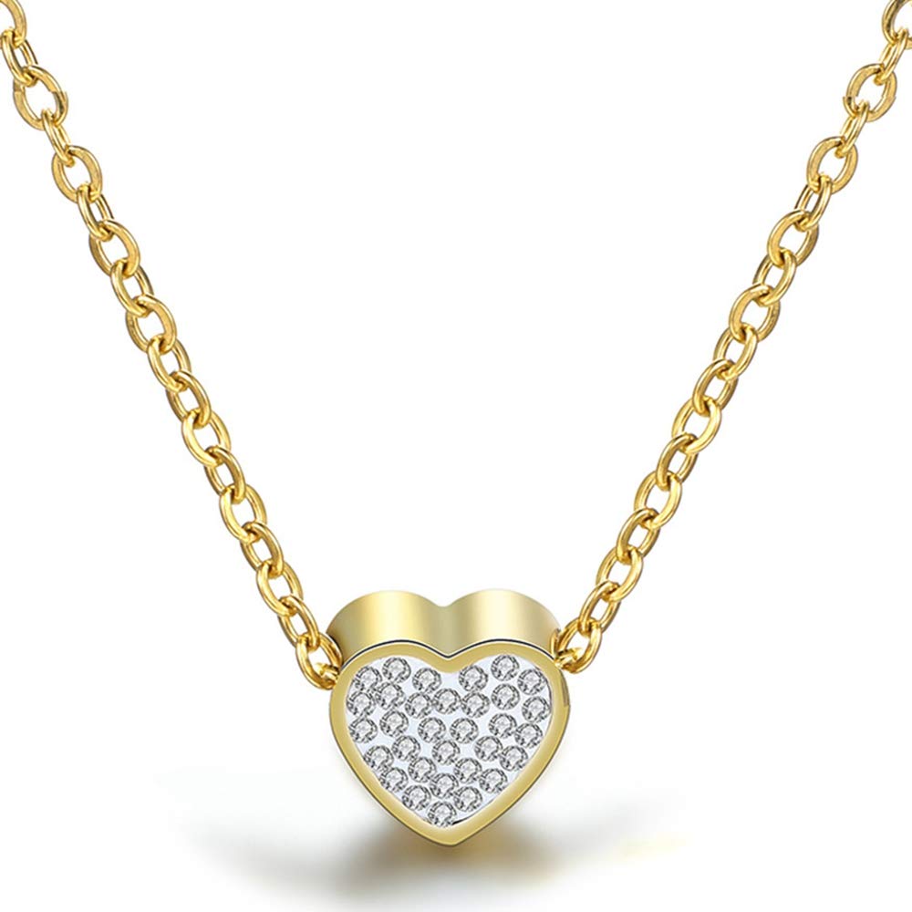 Stainless Steel Heart Charm Collar Necklace for Women - Dainty Small Heart Pendant Choker - Perfect for Valentine's Day, Anniversary & Everyday Wear