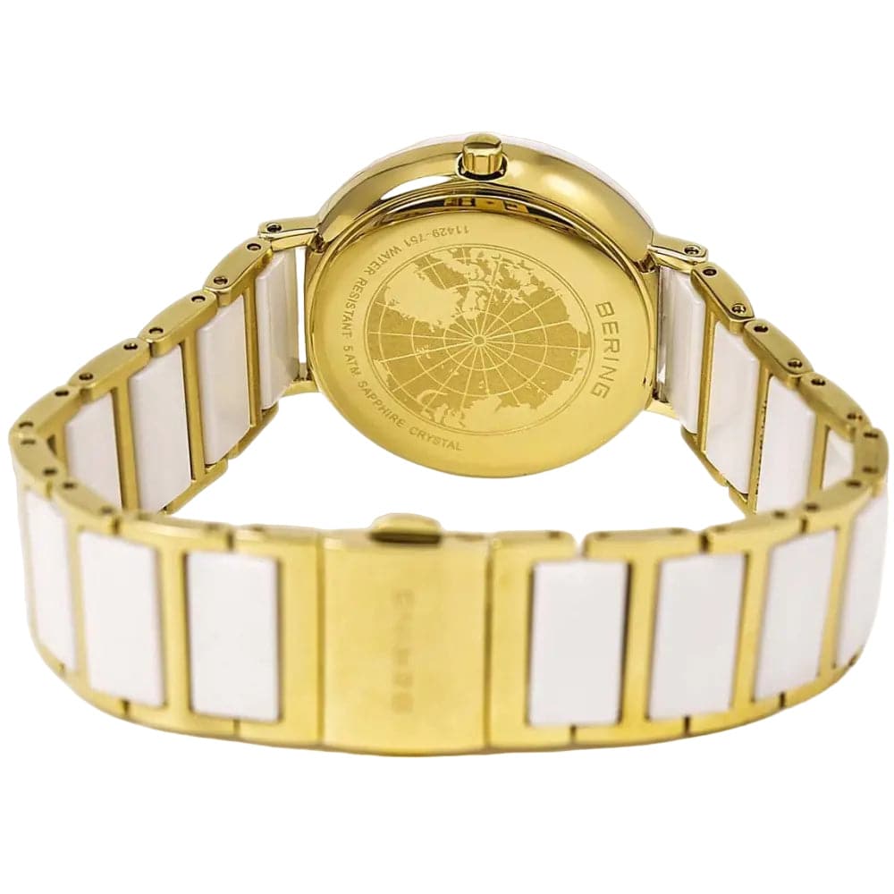 Bering Women's Watch with White Dial and Ceramic Strap - Model 11429-751 | Elegant Timepiece for Office, Party & Everyday Wear
