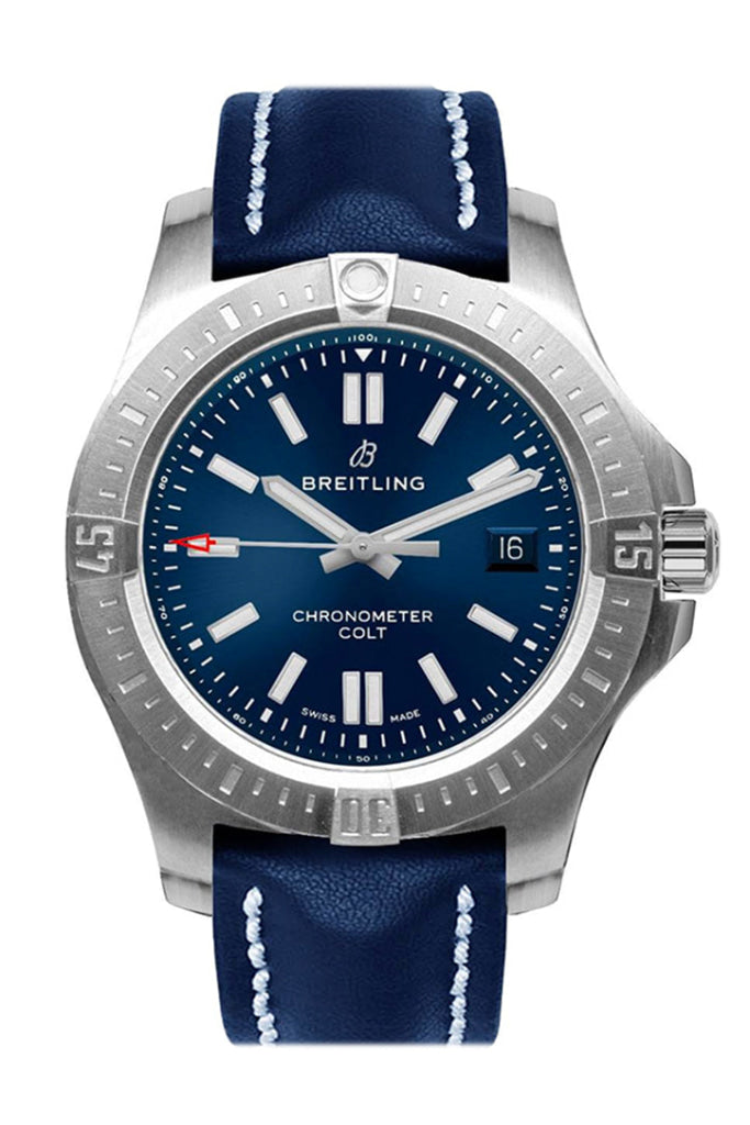 Breitling New Colt 44mm Blue Leather Men's Watch A17388101 C1X1 - Luxury Timepiece for Business, Formal & Casual Wear