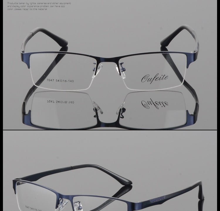 Bclear Men's Eyeglasses - Lightweight TR90 Alloy Semi-Rimless Frame S7047 | Durable & Stylish Eyewear for Work, Driving & Everyday Use