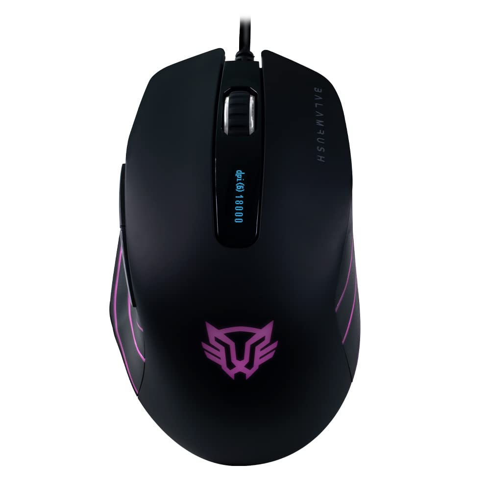 BALAM RUSH Legend Series GM990 RGB Gaming Mouse - 18000 DPI Optical Sensor, 6 Adjustable DPI Levels, LCD Display, Ergonomic Design for PC & Laptop Gaming (Black) - Perfect for FPS, MOBA & Esports Competitions