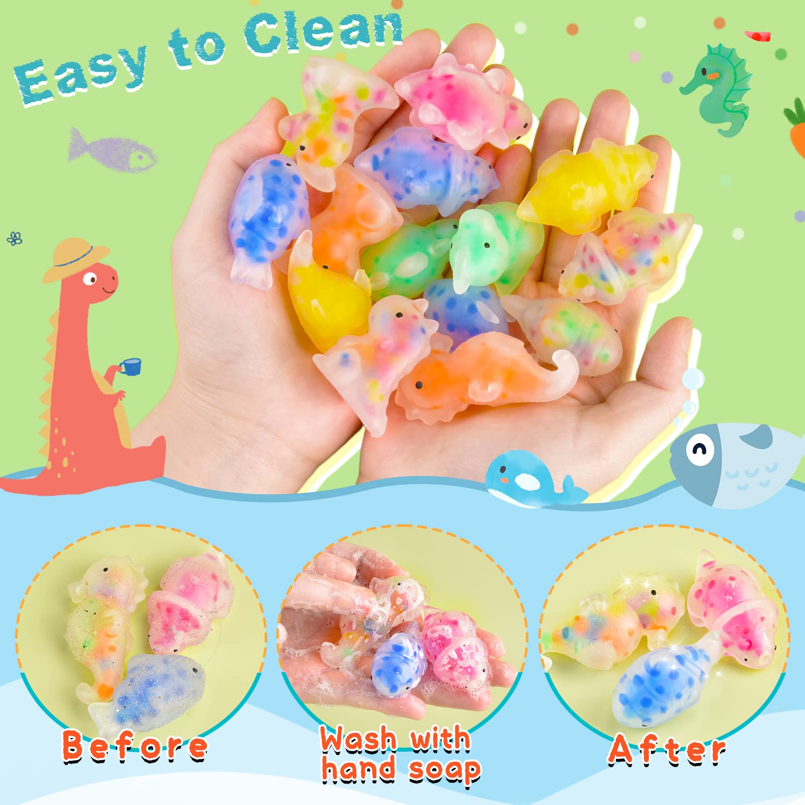 48 Packs Kawaii Squishy Mochi Toys - Cute Sensory Stress Relief Fidget Toys for Kids, Classroom Prizes & Party Favors - Perfect for Anxiety Relief, Focus Aid and Fun Playtime at Home or School