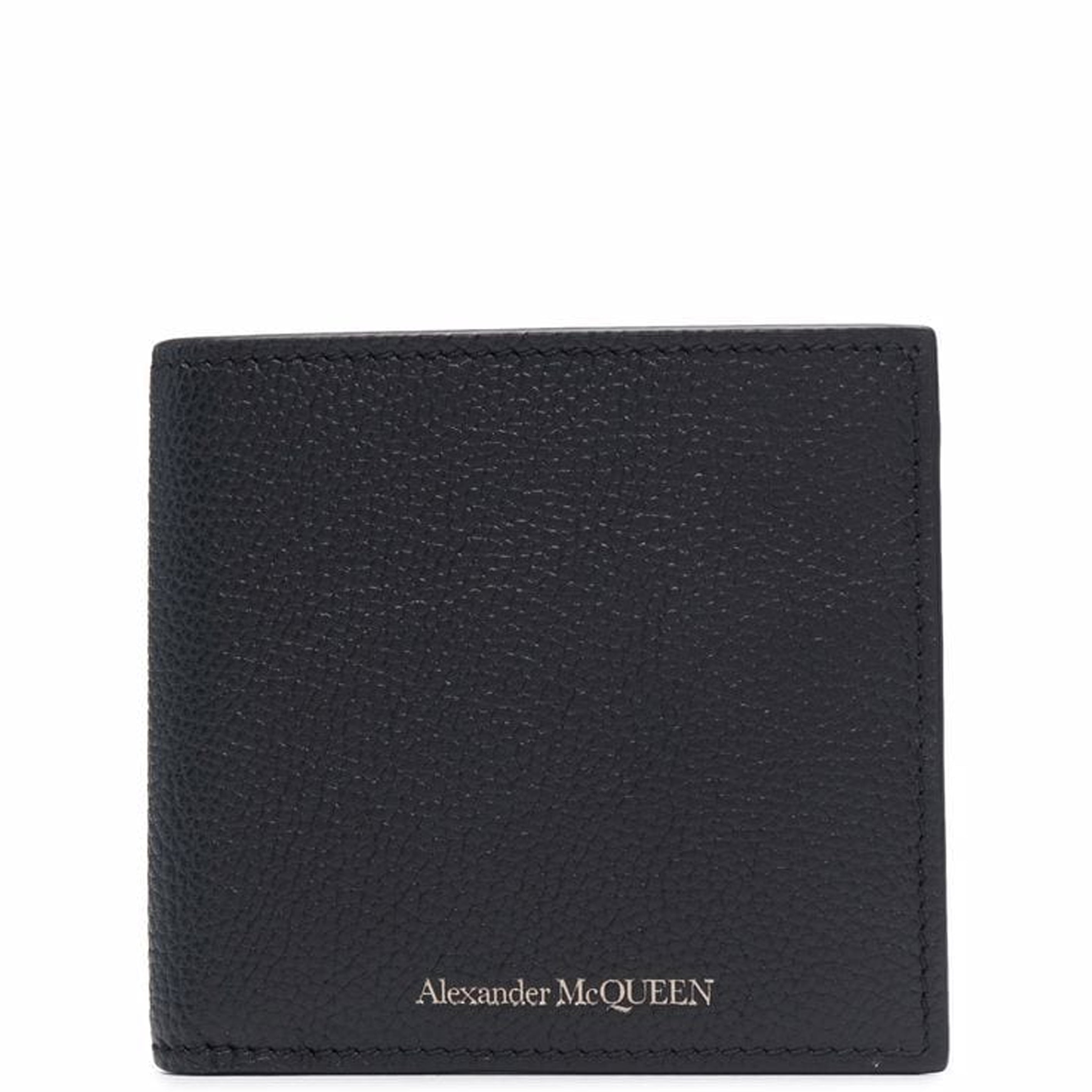 Premium Genuine Leather Logo Bi-Fold Wallet for Men - Slim RFID Blocking Grained Black Wallet - Perfect for Everyday Use, Business & Travel