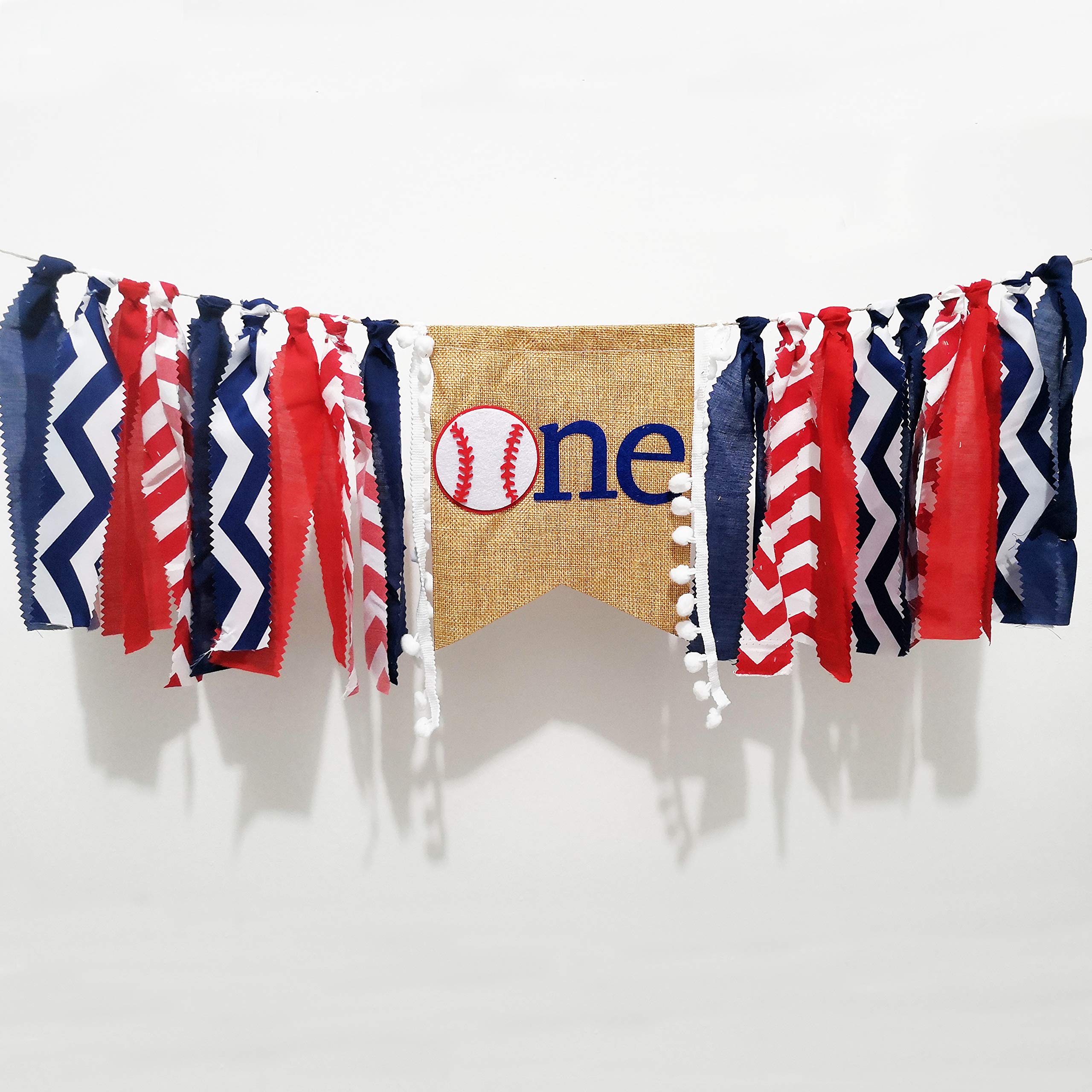 Baseball Happy Birthday Banner - Baseball Highchair Banner, Cake Topper & Birthday Crown | Handmade Baseball Theme First Birthday Party Decor for Baby Showers, Gender Reveals & Sports Themed Celebrations - Perfect for Baseball Lovers' Birthday Parties, Nursery Decorations and Sports Fan Events