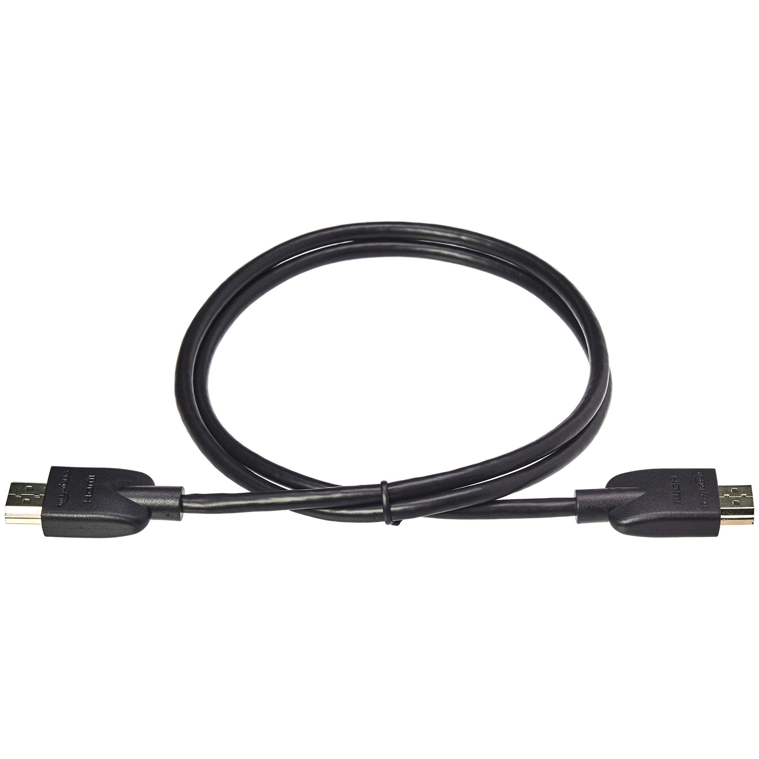 Amazon Basics Flexible HDMI Cable 6 Feet (0.9m) - High Speed 4K 60Hz, Ethernet, 3D, ARC - Durable Black Cord for TV, Monitor, Gaming Console, Home Theater & Office Setup