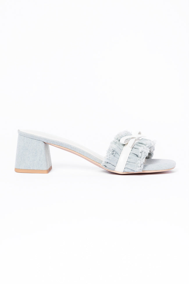 Delanie Stylish Denim Heels for Women - Comfortable High Heel Sandals with Ankle Strap - Perfect for Parties, Weddings & Night Out (Final Sale)