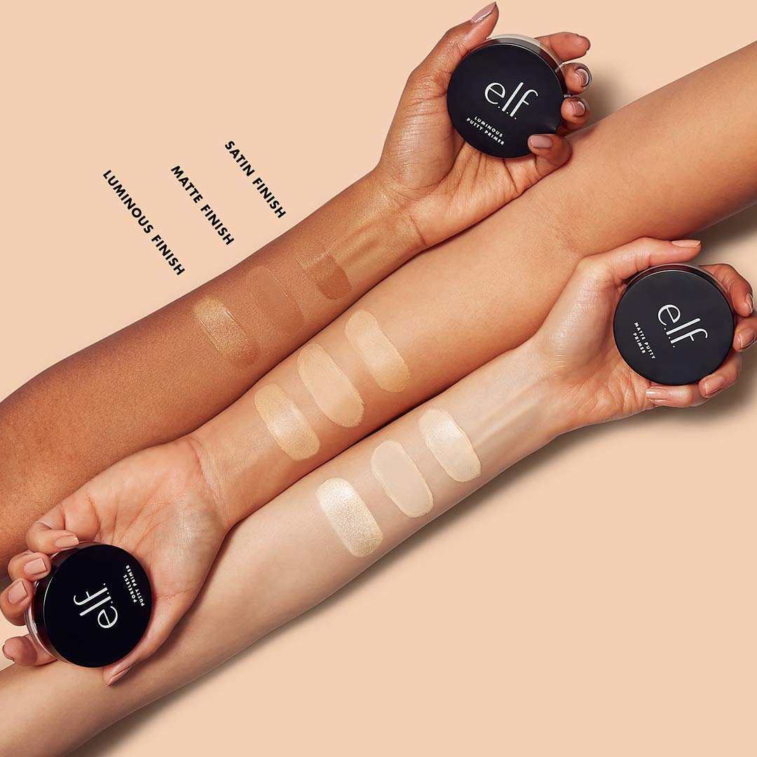 e.l.f. Luminous Putty Primer - Skin Perfecting, Lightweight & Hydrating Face Primer with Hyaluronic Acid & Vegan Collagen - Smooth, Silky & Long-Lasting Makeup Base for a Radiant Glow - Perfect for Daily Wear & Special Occasions (0.74 Oz)