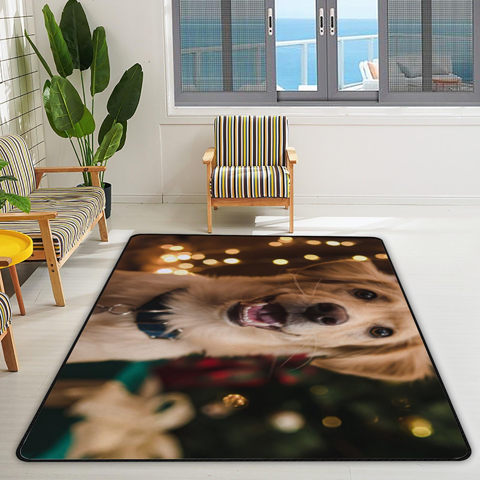 XOLLAR 72 x 48 Inch Large Kids Playmat Rug - Soft Christmas Themed Nursery Rug for Baby & Dog | Playroom, Living Room, Bedroom Floor Mat for Toddlers & Pets