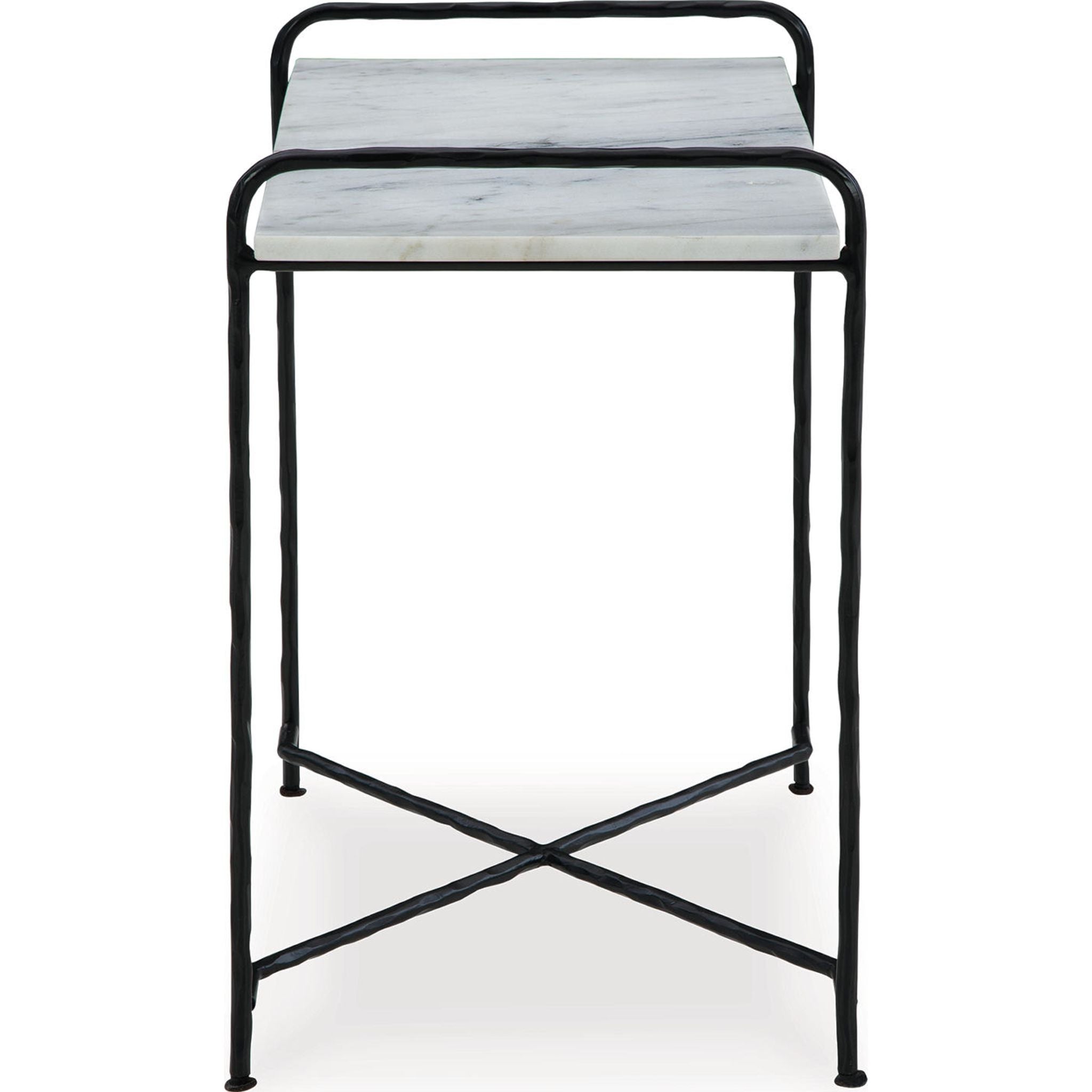 Ashber Accent Table - Modern Side Table in White & Black for Living Room, Bedroom, or Office Decor