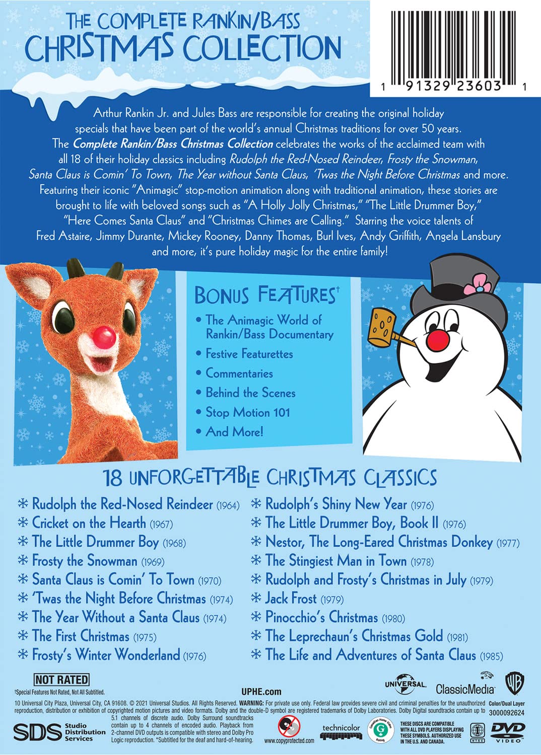 The Complete Rankin/Bass Christmas Collection DVD Set - Classic Holiday Movies for Family Movie Nights & Christmas Traditions