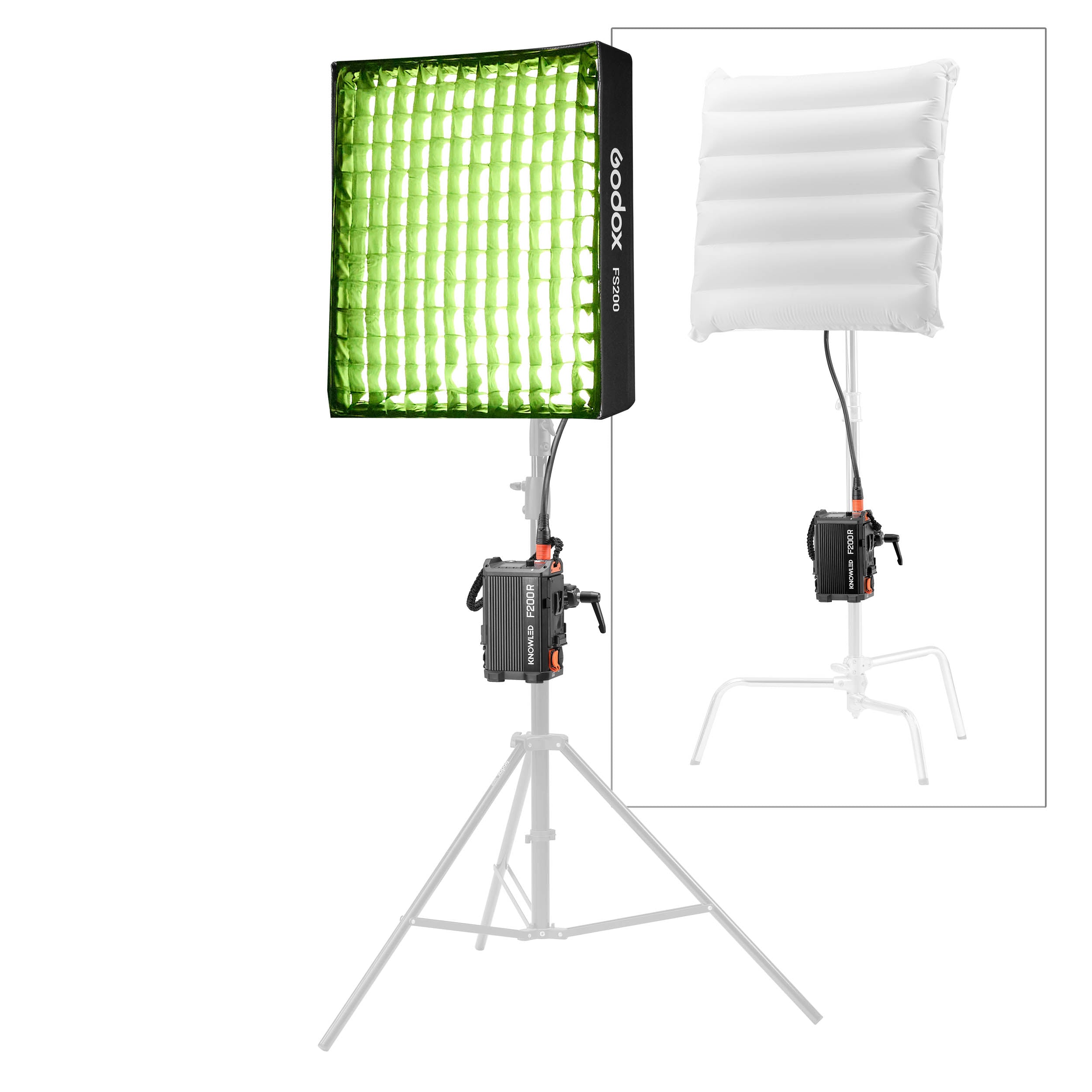 KNOWLED F200R K2 2x2 Feet IP54 Waterproof Flexible RGB LED Panel with Softbox Kit - Professional Cine Lighting for Photography, Videography & Studio Use