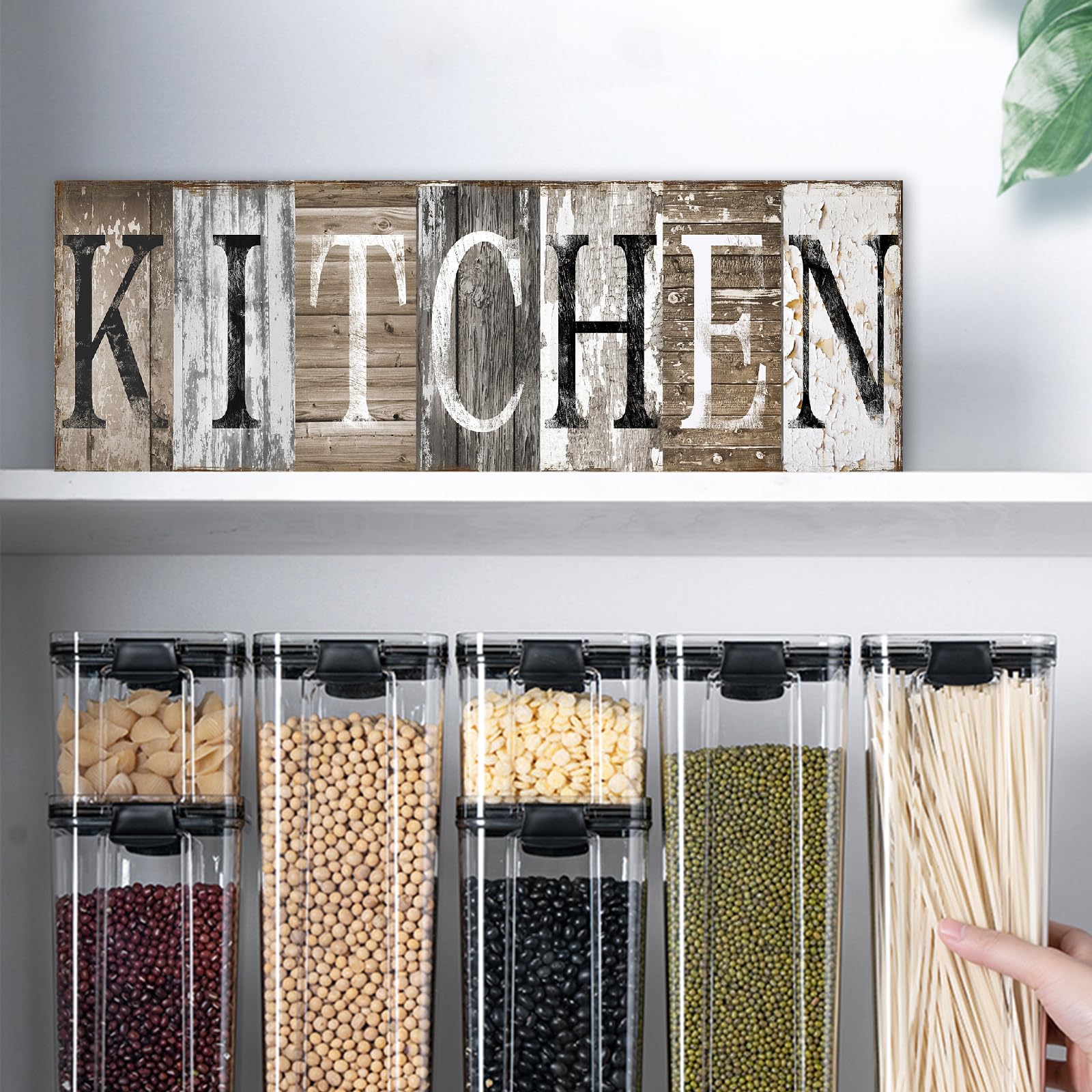 Pinetree Art Kitchen Decor Wall Art - Rustic Farmhouse Kitchen Sign with Solid Wood Inner Frame, 8 x 24 Inch - Perfect for Kitchen, Dining Room, or Country Style Home Decor