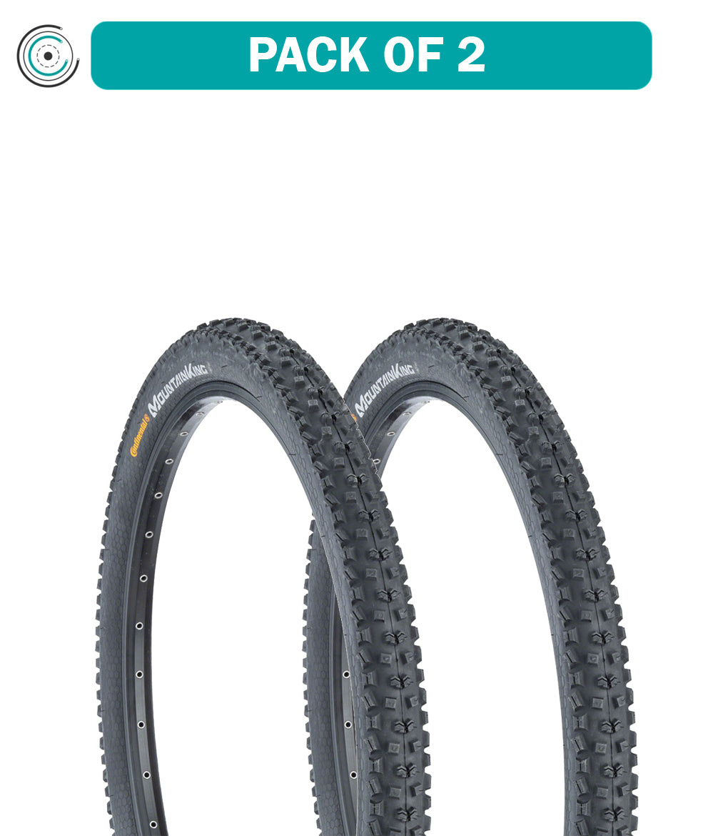 2 Pack Continental Mountain King 27.5x2.6 Tubeless MTB Tires - ShieldWall Protection & PureGrip Compound for Mountain Biking, Trail Riding & All-Terrain Performance (C1230055)