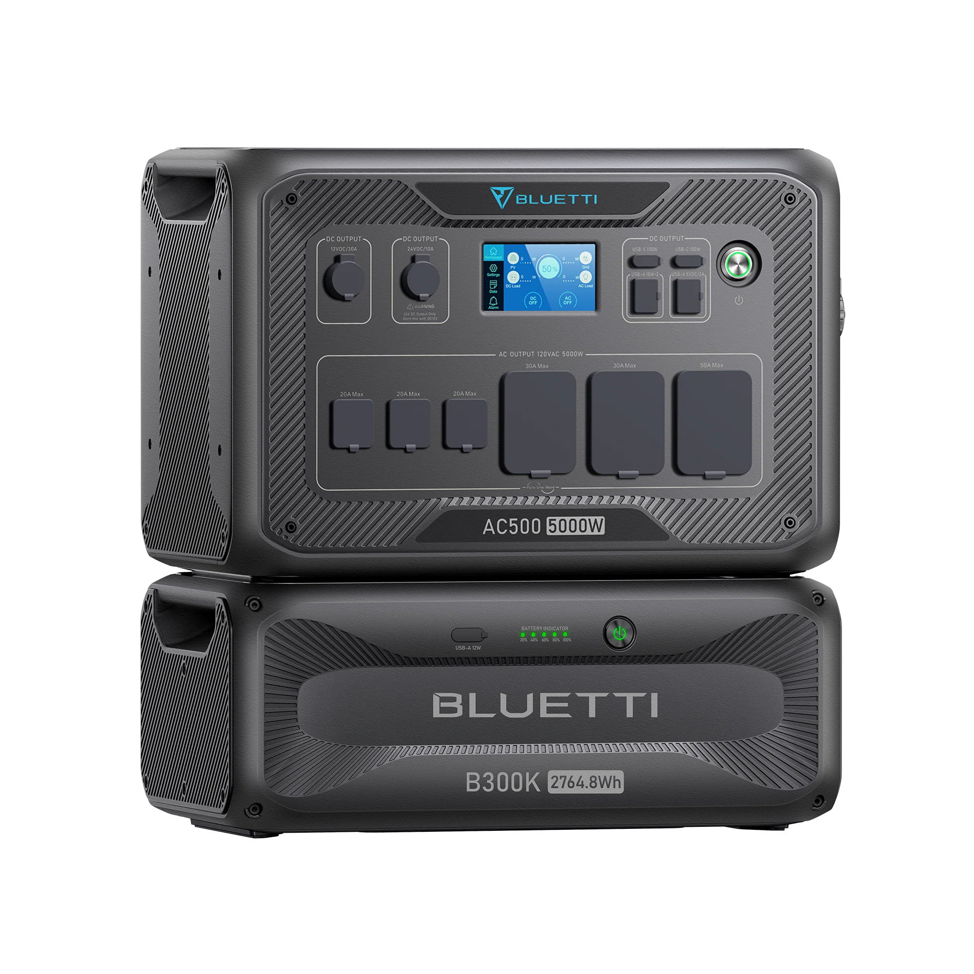 BLUETTI AC500 + 3 x B300K Solar Power Station | 5000W 5000Wh Home Battery Backup System for Emergency Power, Off-Grid Living & RV Camping