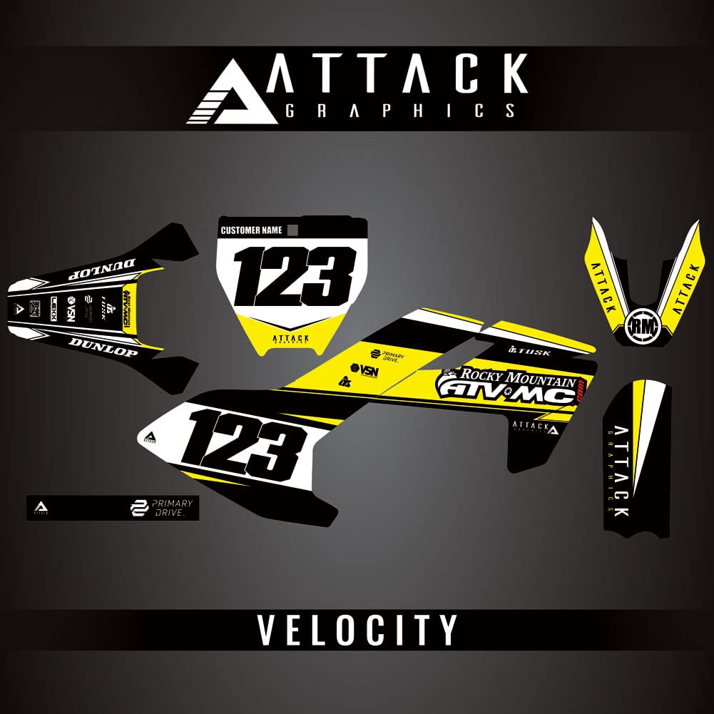 Attack Graphics Custom Velocity Complete Bike Graphics Kit for Husqvarna TC 65 2022 | Dirt Bike Decals | Motocross Stickers | Perfect for Racing & Off-Road Riding