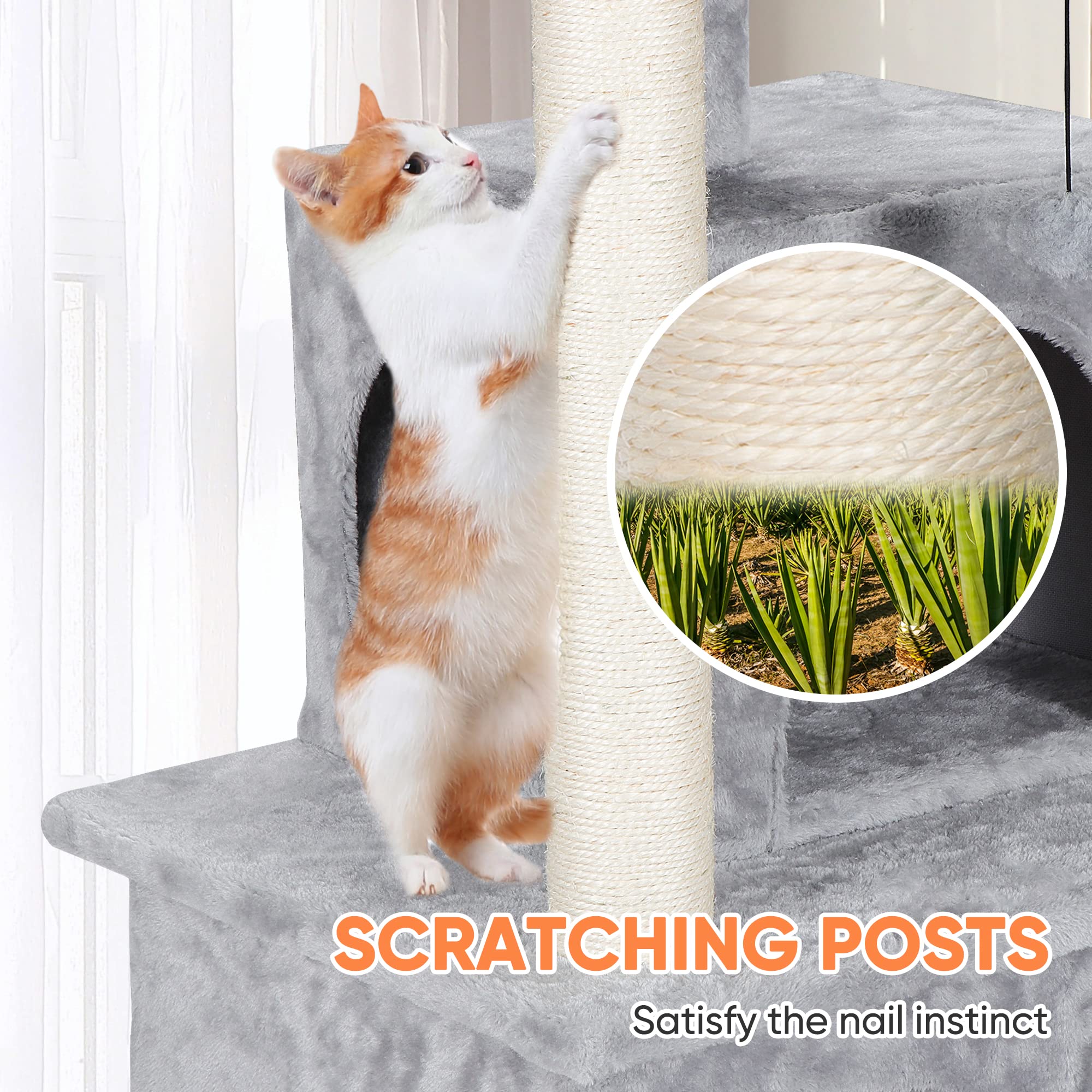 Nova Microdermabrasion Cat Tree for Indoor Cats - 34 Inch Cat Tower with Scratching Post & Ultra Soft Plush Covering - Durable Cat Condo Furniture for Kittens & Adult Cats - Perfect for Play, Rest & Climbing in Home or Office