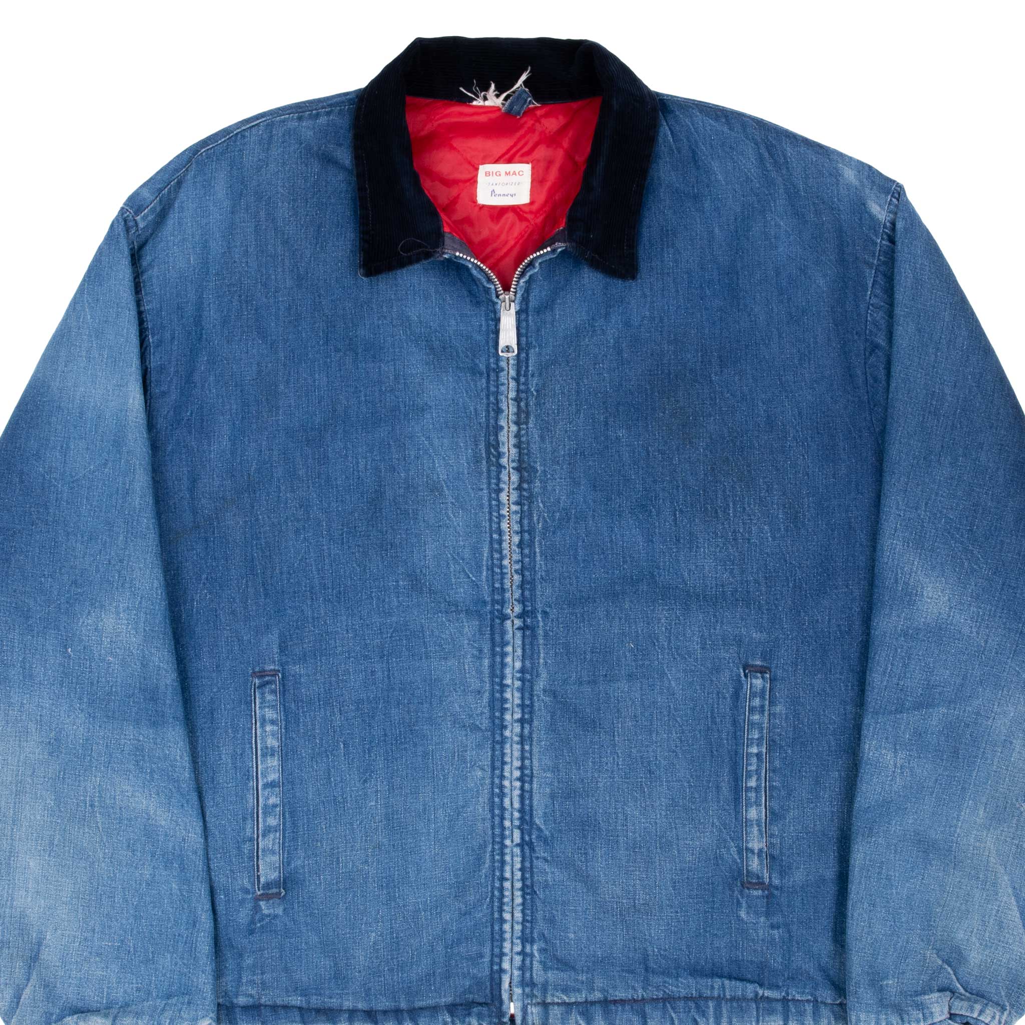 Vintage Big Mac Sanforized Denim Chore Work Jacket 1960s 2XL Made in USA - Durable Workwear for Farming, Construction & Outdoor Activities