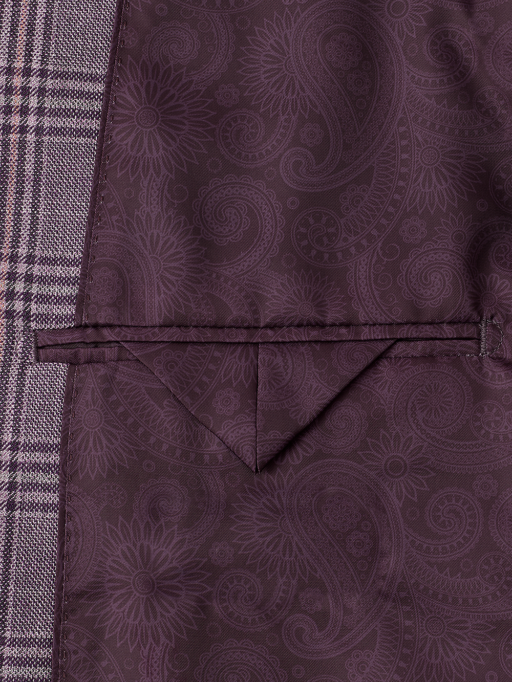 Men's Wool Plaid Single Breasted Notch Lapel Blazer Jacket - Purple | Formal & Business Attire for Office, Weddings & Special Events
