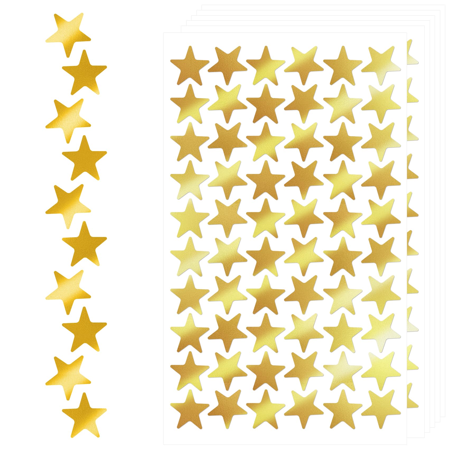 1200PCS Gold Star Stickers - Holographic Reward Stickers for Teachers & Students, Small Foil Star Stickers for Classroom Incentives, DIY Crafts, Scrapbooking & Home Decoration (Sparkly Gold Glitter Stars)