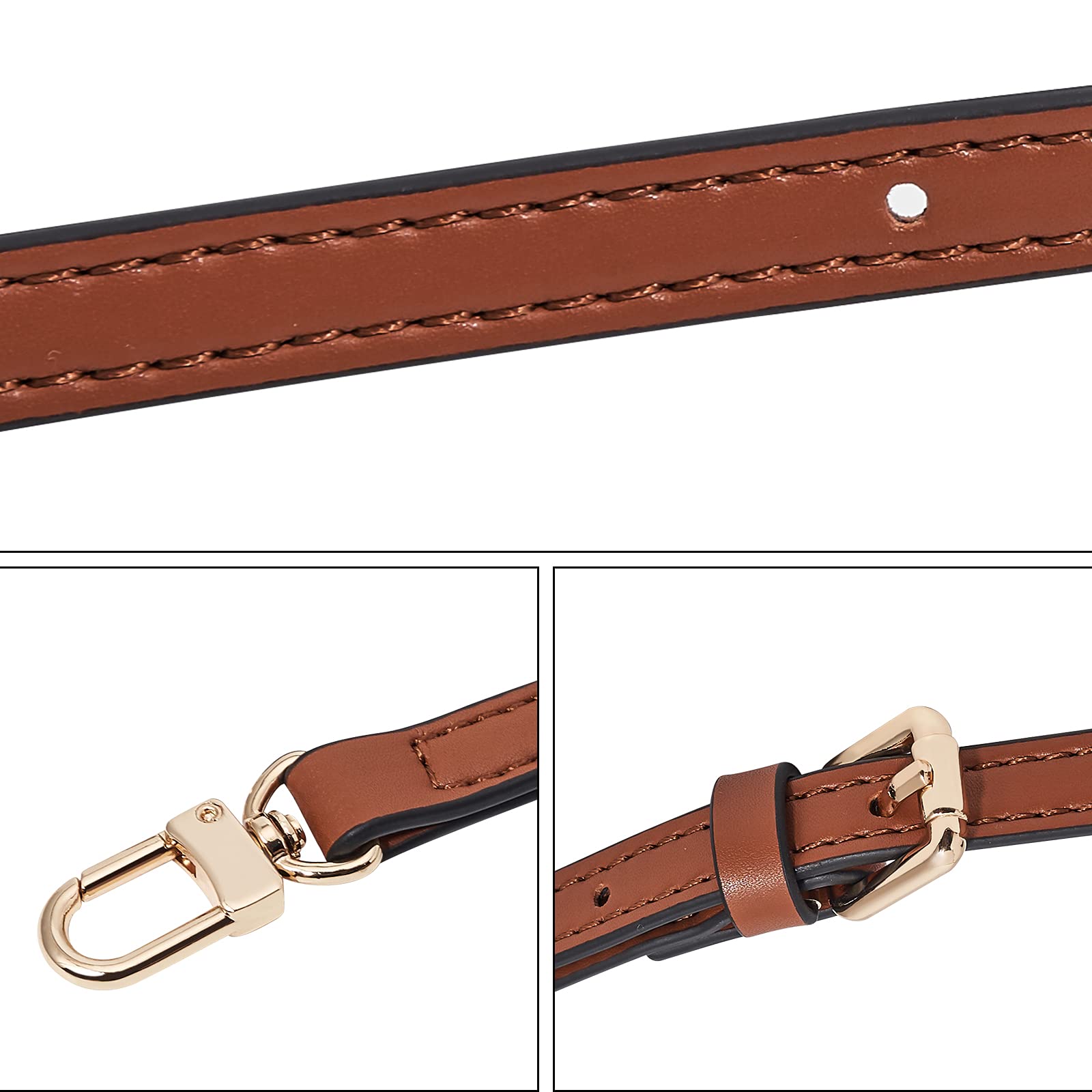 Vercord Leather Purse Straps Replacement - Adjustable Crossbody Shoulder Bag Strap with Leopard Print Chain | Handbag Making Accessories for DIY, Fashion & Everyday Use