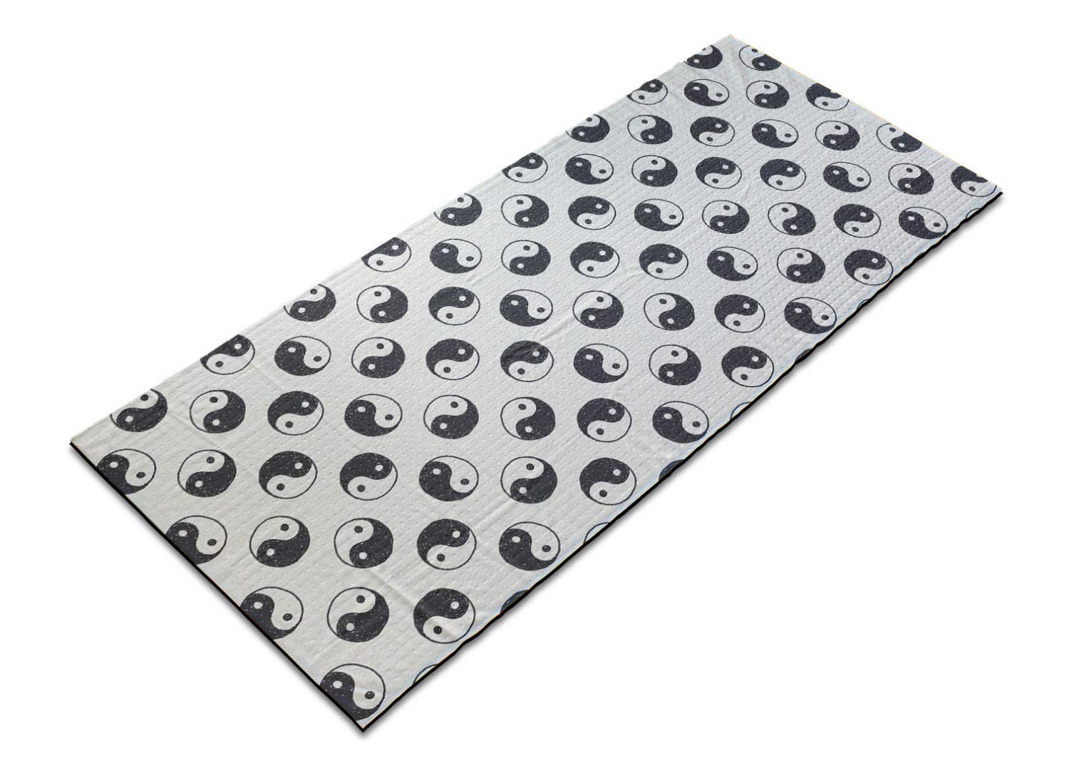 Ambesonne Yin Yang Yoga Mat Towel - Non-Slip Sweat Absorbent Yoga & Pilates Mat Cover with Doodle Pattern for Balance (25