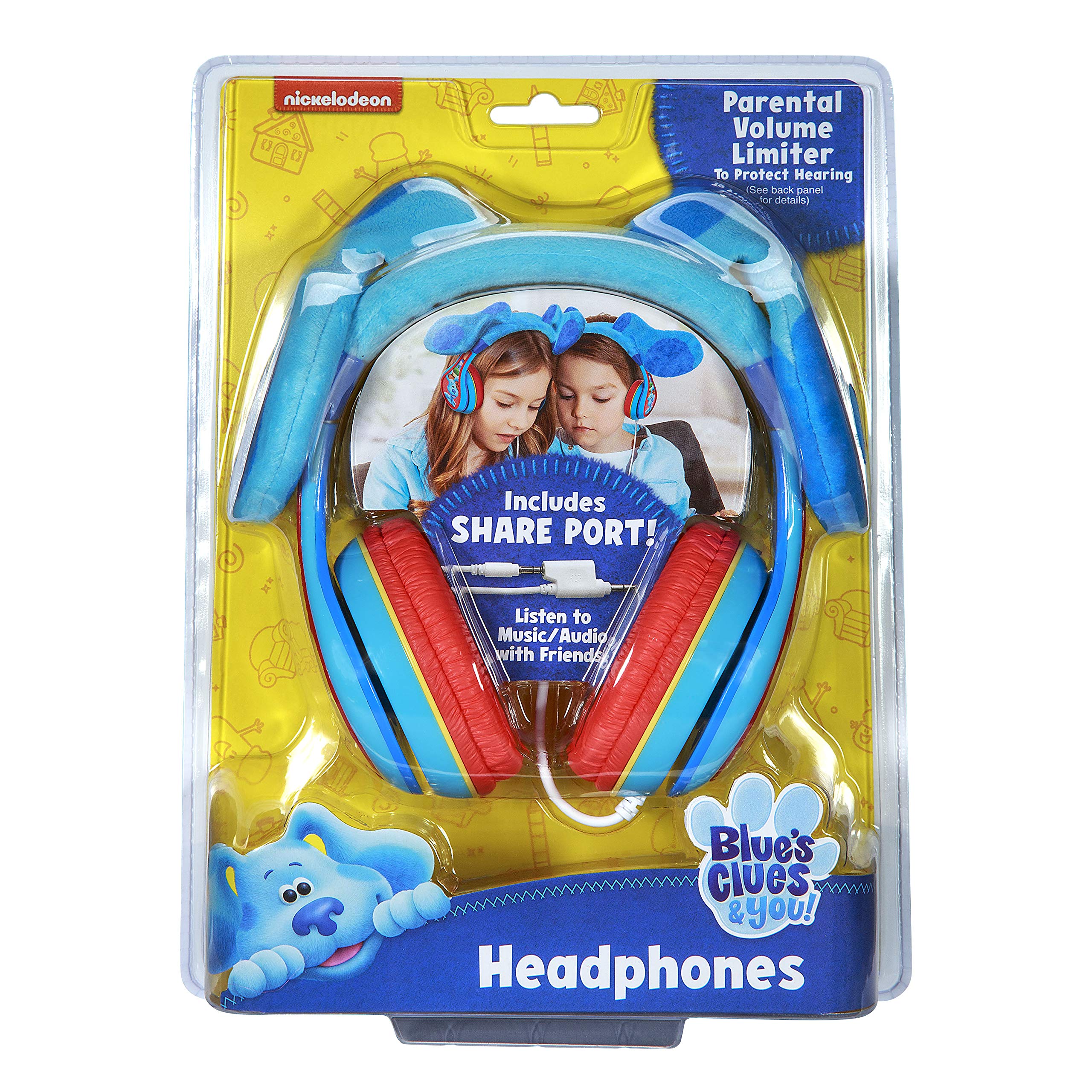 Blue’s Clues & You! Kids Headphones with Share Port - Volume Limited Safe Headphones for Children, Toddler Headphones for Learning, Travel & Screen Time